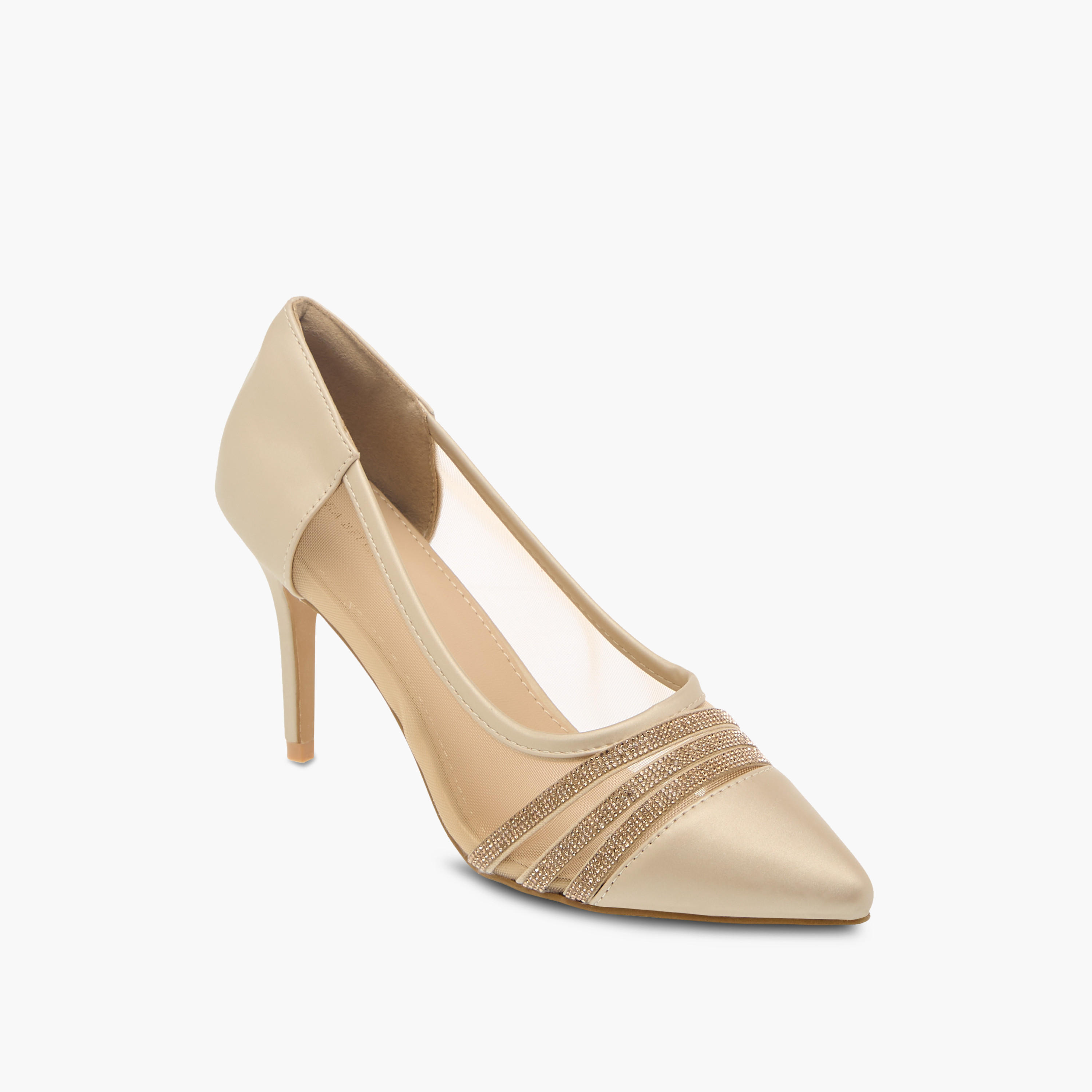 حذاء نسائي ميتاليك سهل الارتداء بكعب عالي من فلورا بيلا-women-shoes-heels-image-2
