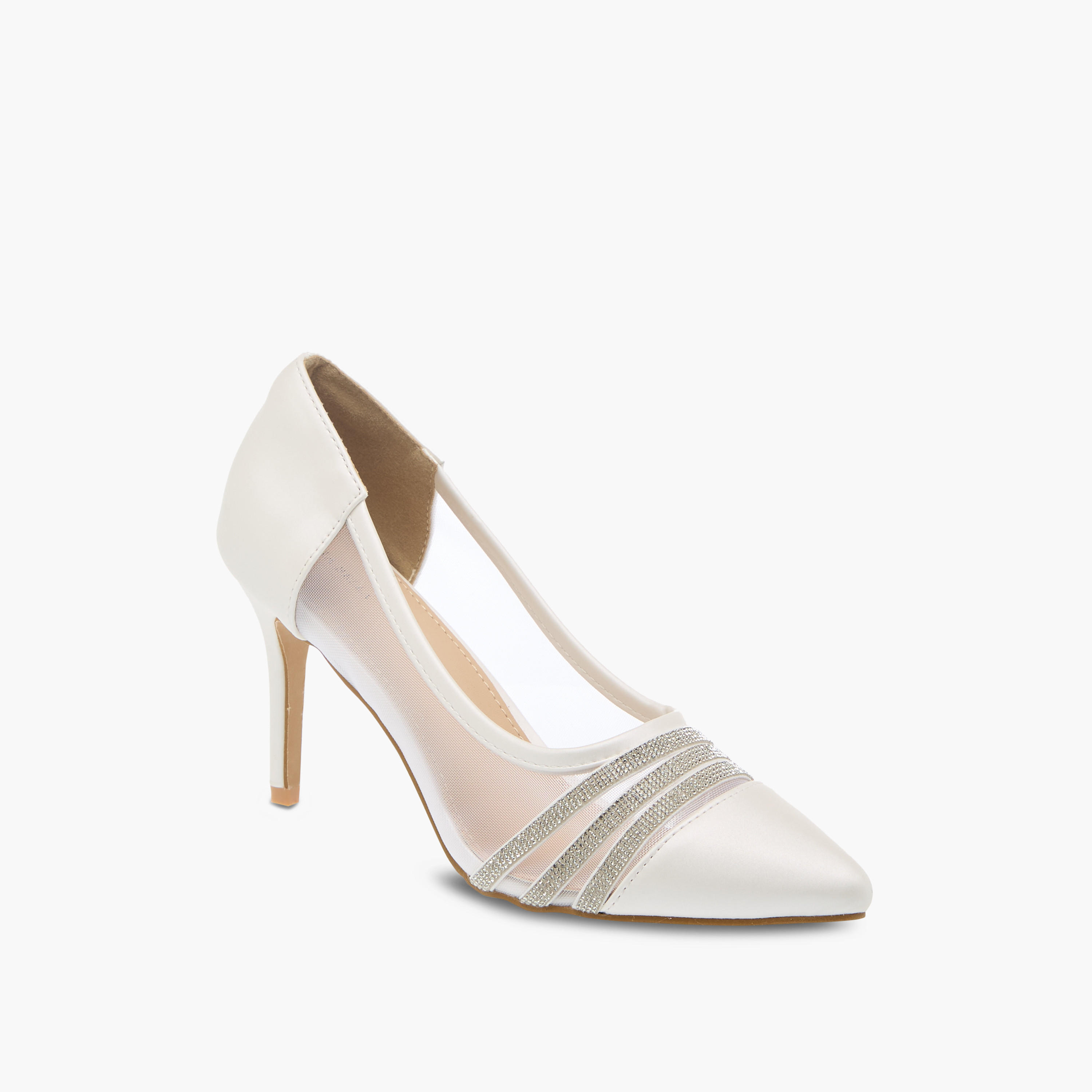 Flora Bella Women's Metallic Stilettos with Rhinestones and Slip-On Closure-women-shoes-heels-image-2