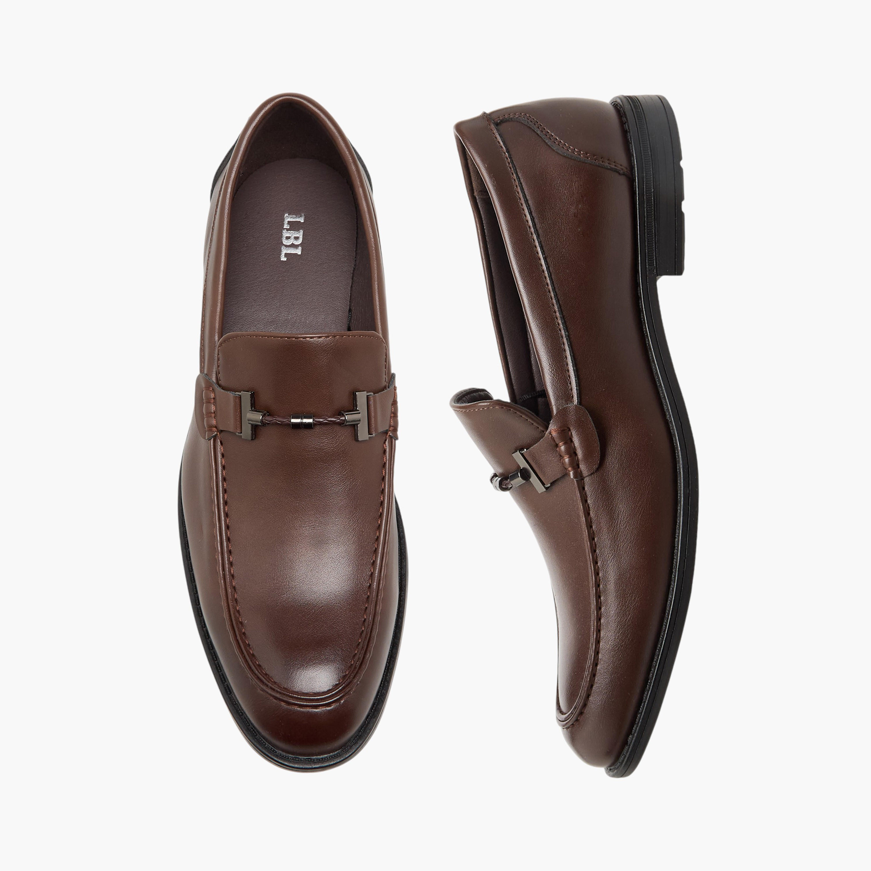 LBL by Shoexpress Men Braided Accent Slip-On Loafers-men-shoes-formalshoes-image-1