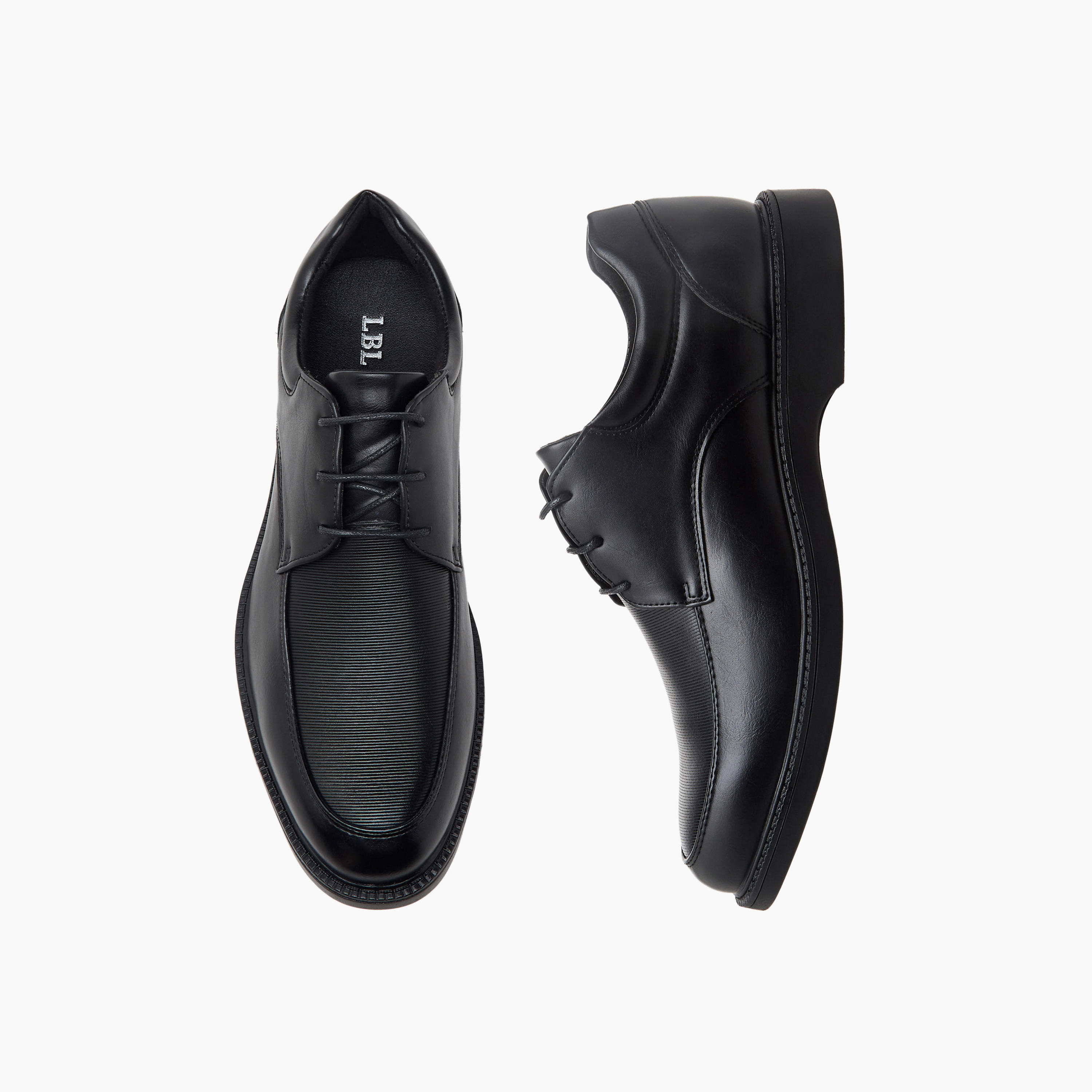 LBL by Shoexpress Men Ribbed Lace-Up Derby Shoes-men-shoes-formalshoes-image-1