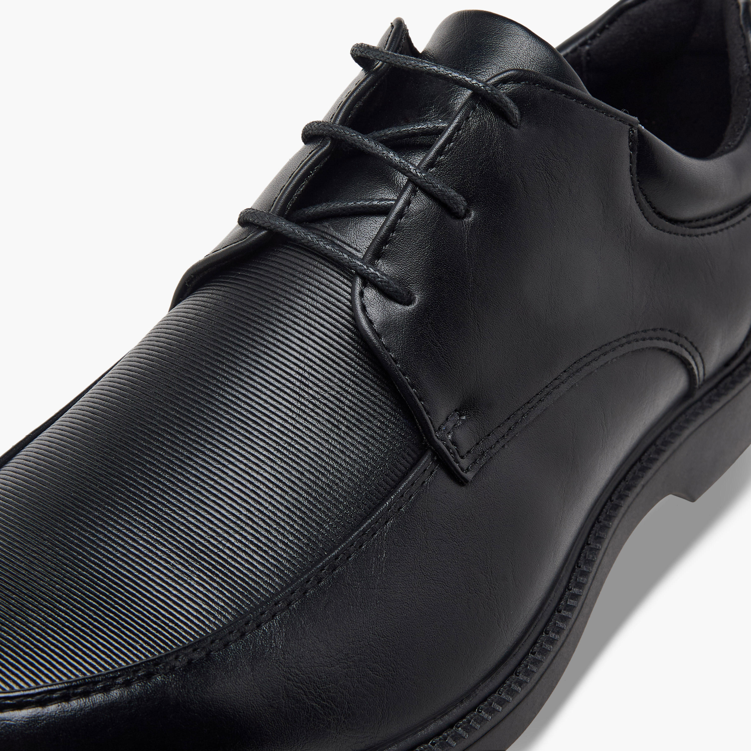LBL by Shoexpress Men Ribbed Lace-Up Derby Shoes-men-shoes-formalshoes-image-4
