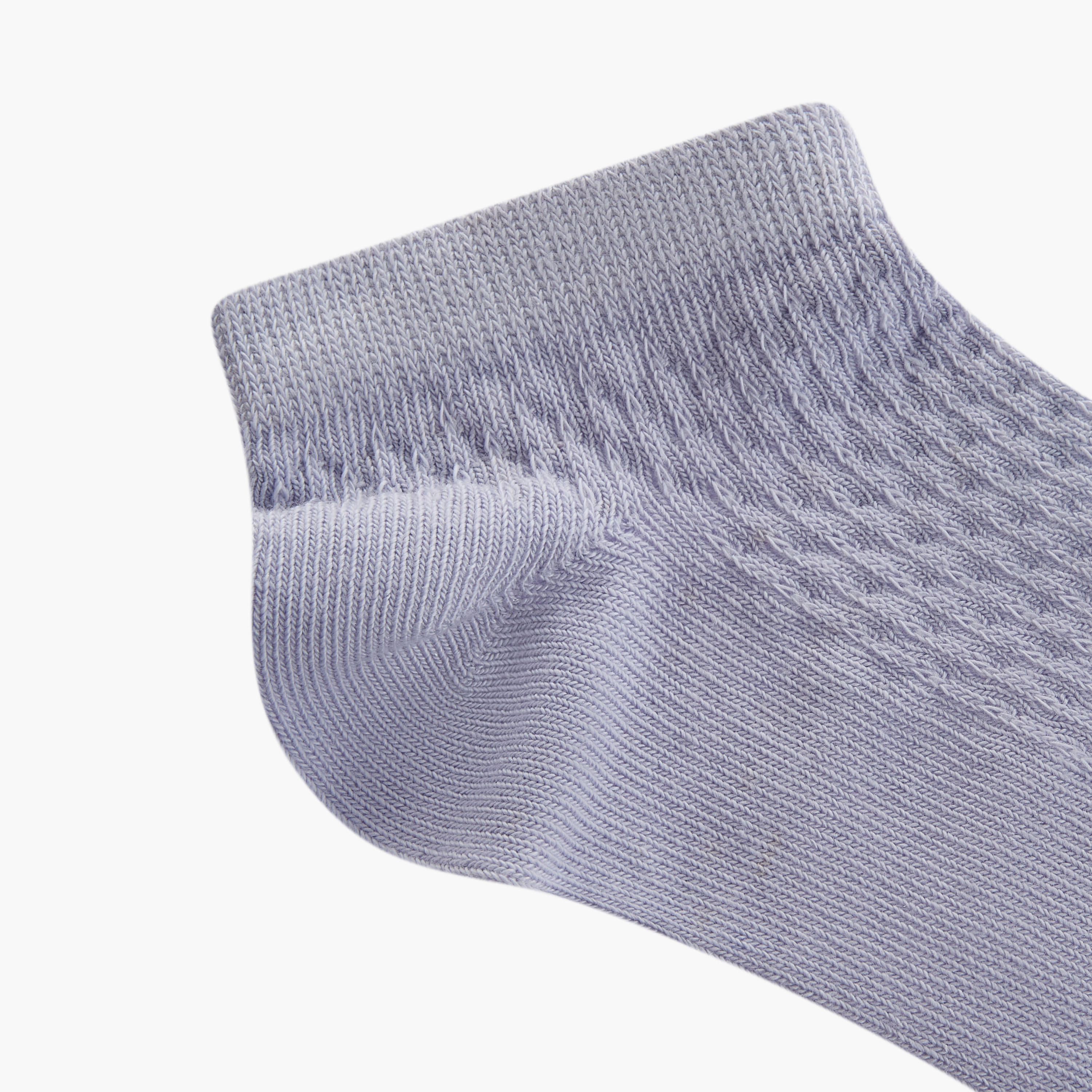 Little Missy Textured Ankle Length Socks - Set of 5-girls-accessories-socks-image-5