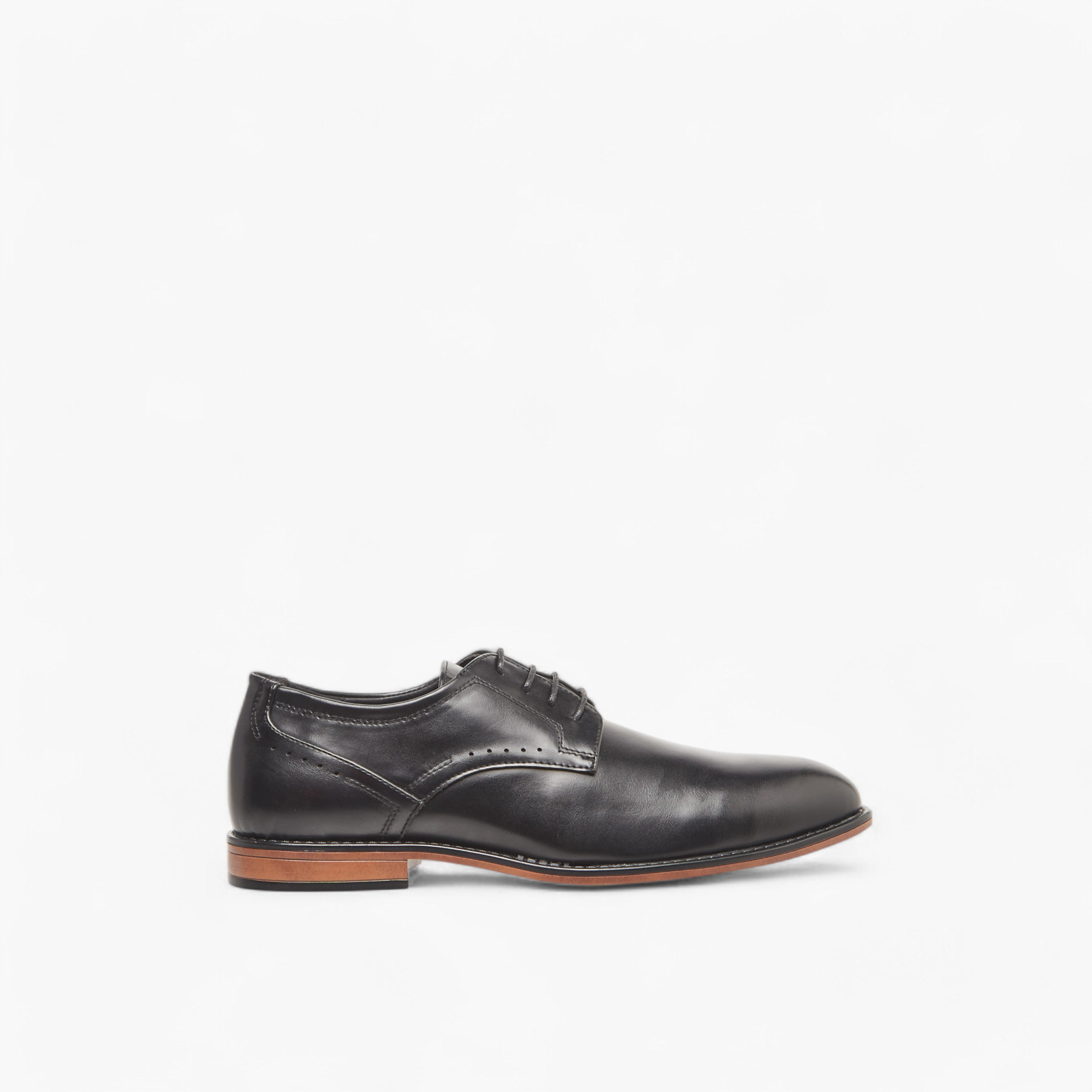 LBL by Shoexpress Solid Derby Shoes with Lace-Up Closure-men-shoes-formalshoes-image-3