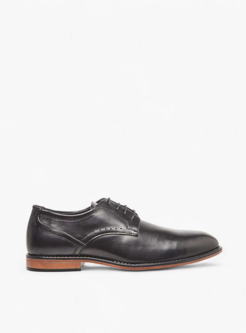 LBL by Shoexpress Solid Derby Shoes with Lace-Up Closure-men-shoes-formalshoes-image-3