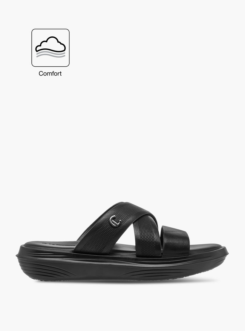 Le Confort Textured Cross Strap Slip-On Comfort Sandals-men-shoes-sandals-image-2