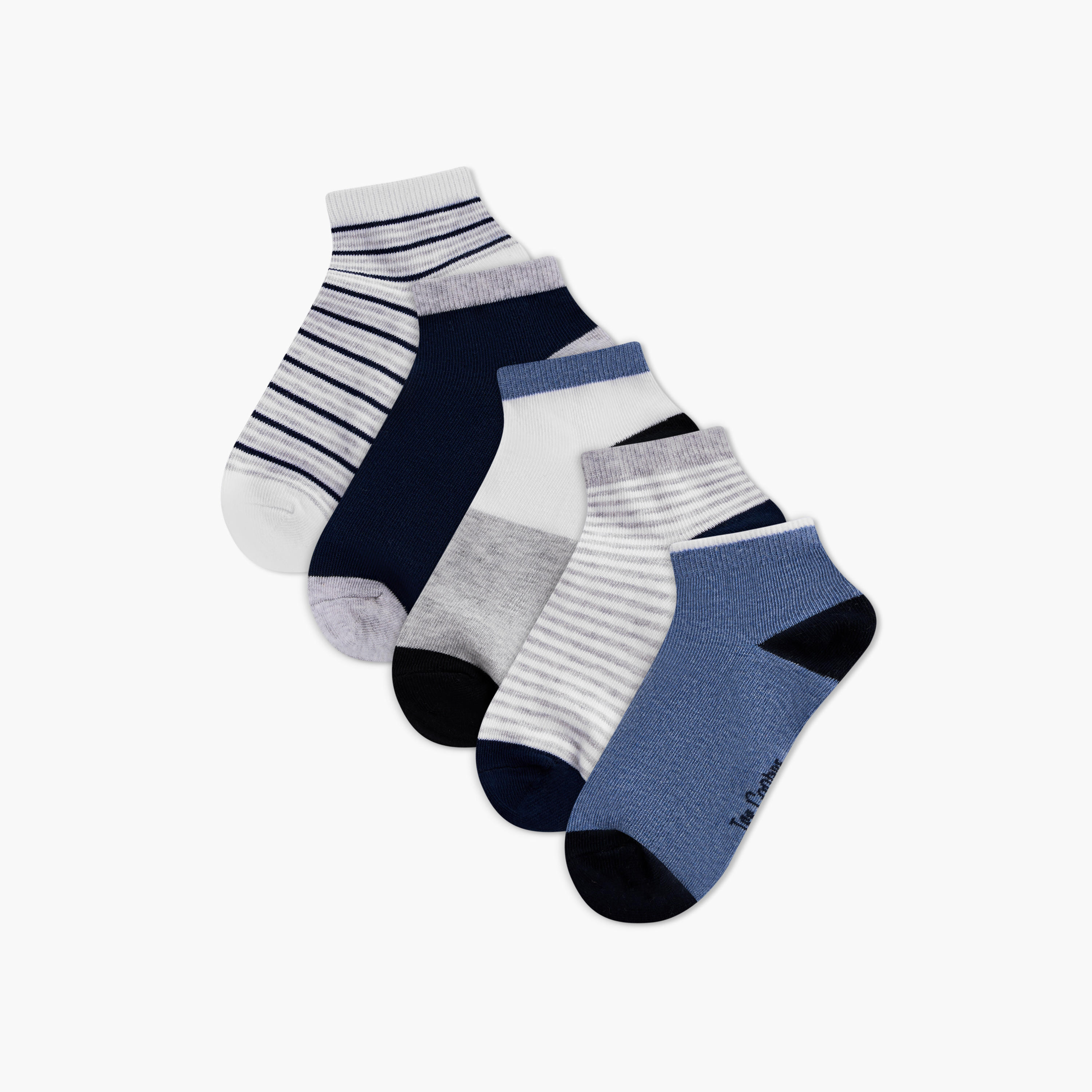 Lee Cooper Assorted Non Terry Ankle Length Socks - Set of 5-girls-accessories-socks-image-1
