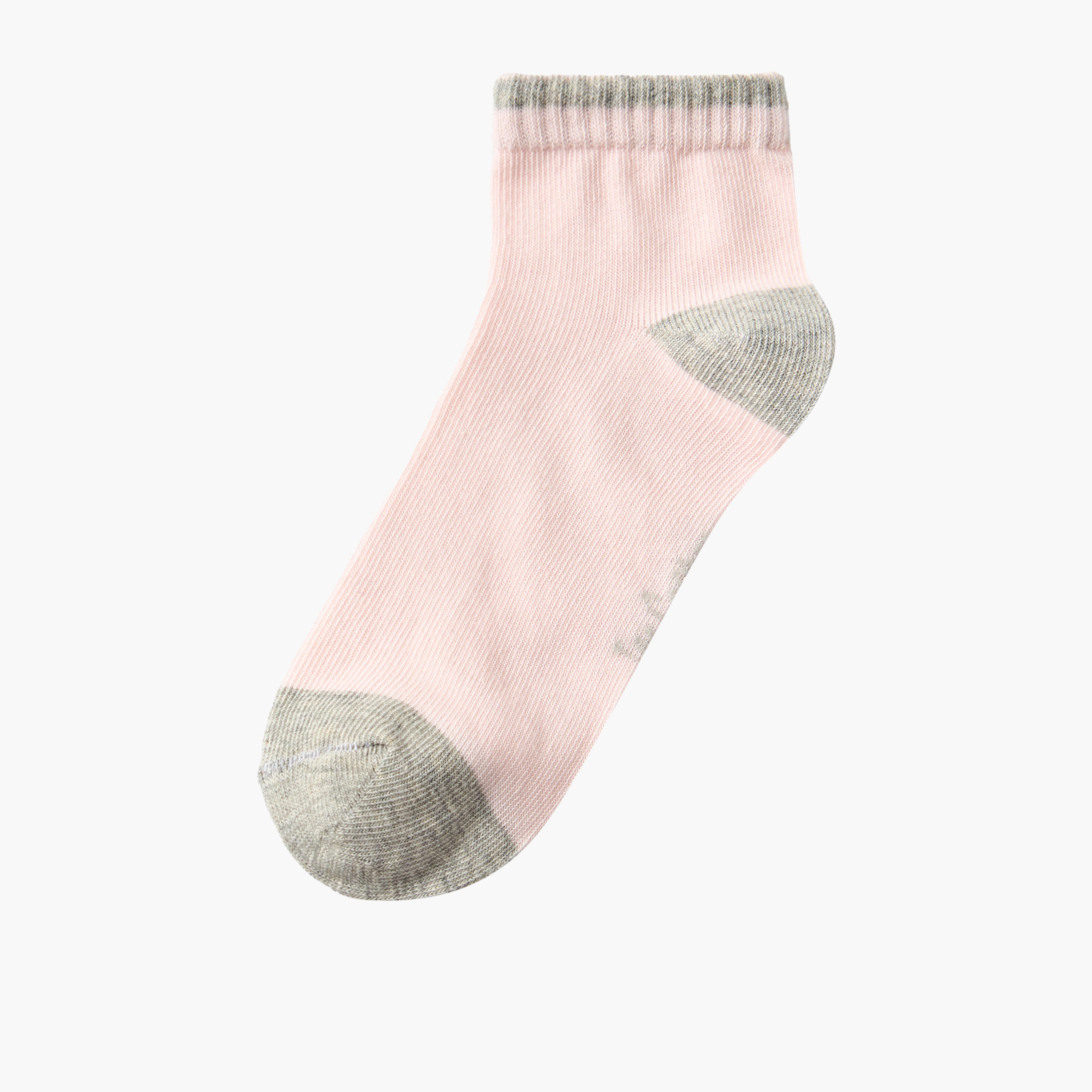 طقم جوارب مقلمة للفتيات بطول الكاحل من لي كوبر 5 أزواج-girls-accessories-socks-image-2