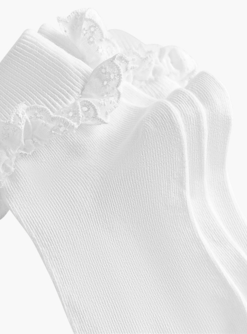 طقم جوارب بتفاصيل كشكشة 3 أزواج للبنات من سيليست-girls-accessories-socks-image-4