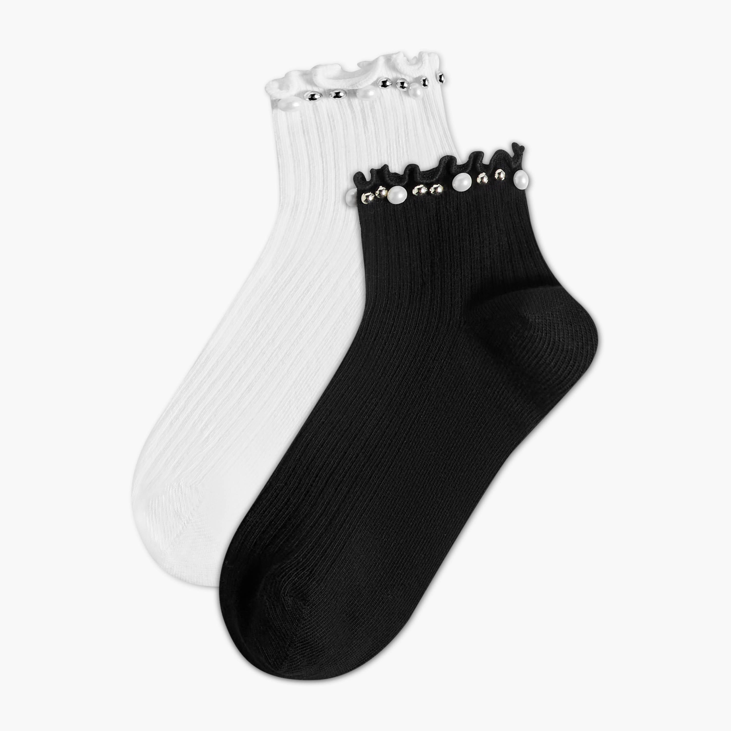Celeste Pack of 2 Quarter Length Cotton Socks-women-socksandstockings-image-1