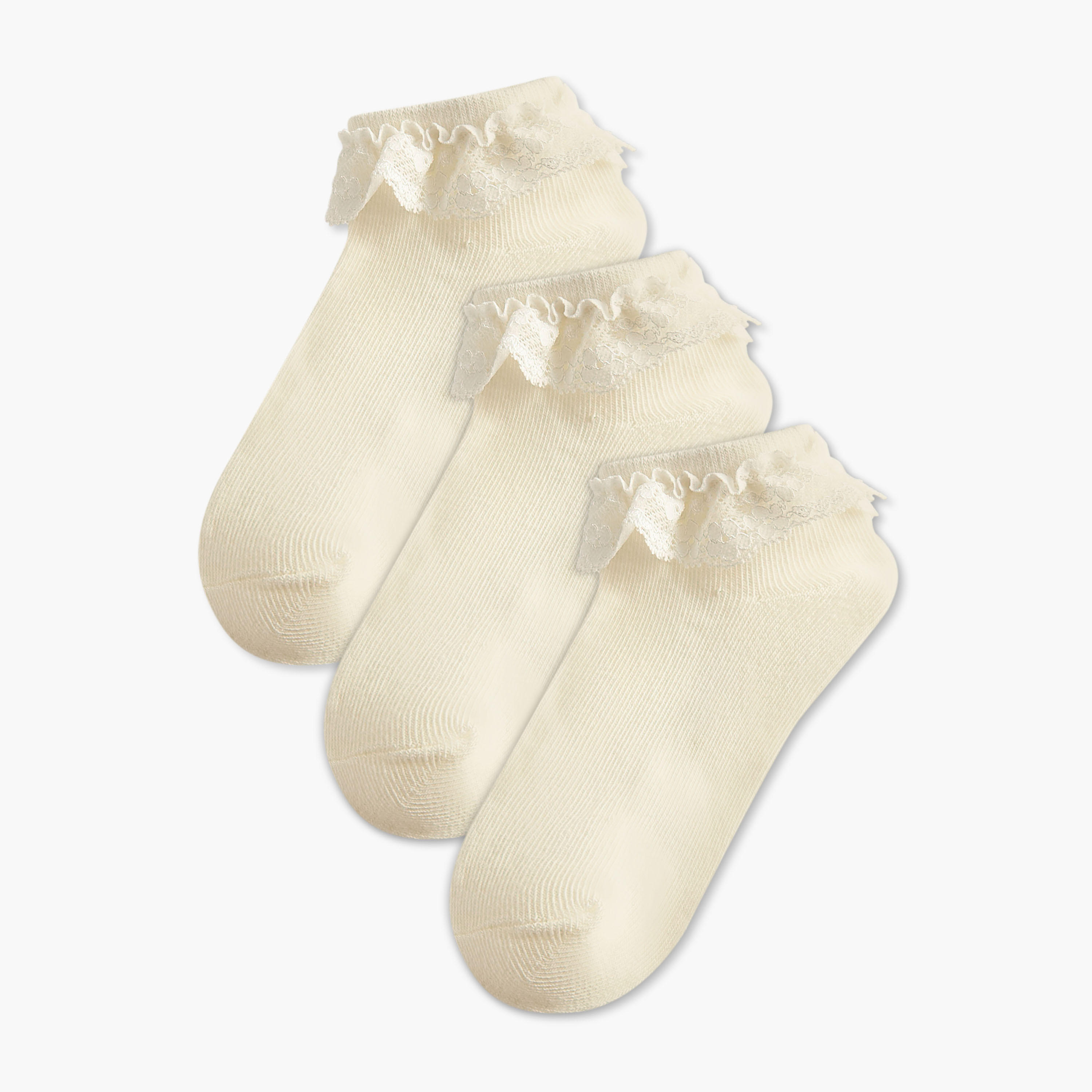 Pack of 3 Celeste Girls Socks with Frill Detail-girls-accessories-socks-image-1