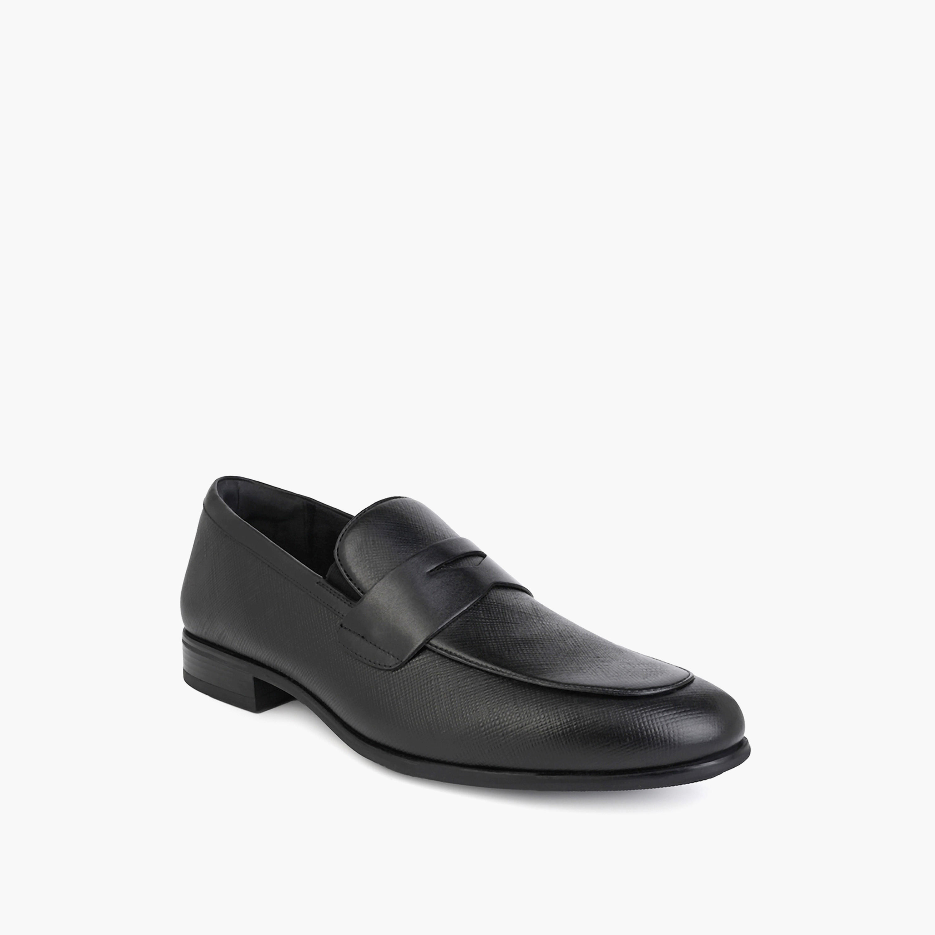 Duchini Men Textured Genuine Leather Loafers-men-shoes-loafersandmoccasins-image-2