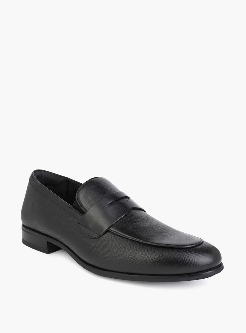 Duchini Men Textured Genuine Leather Loafers-men-shoes-loafersandmoccasins-image-2