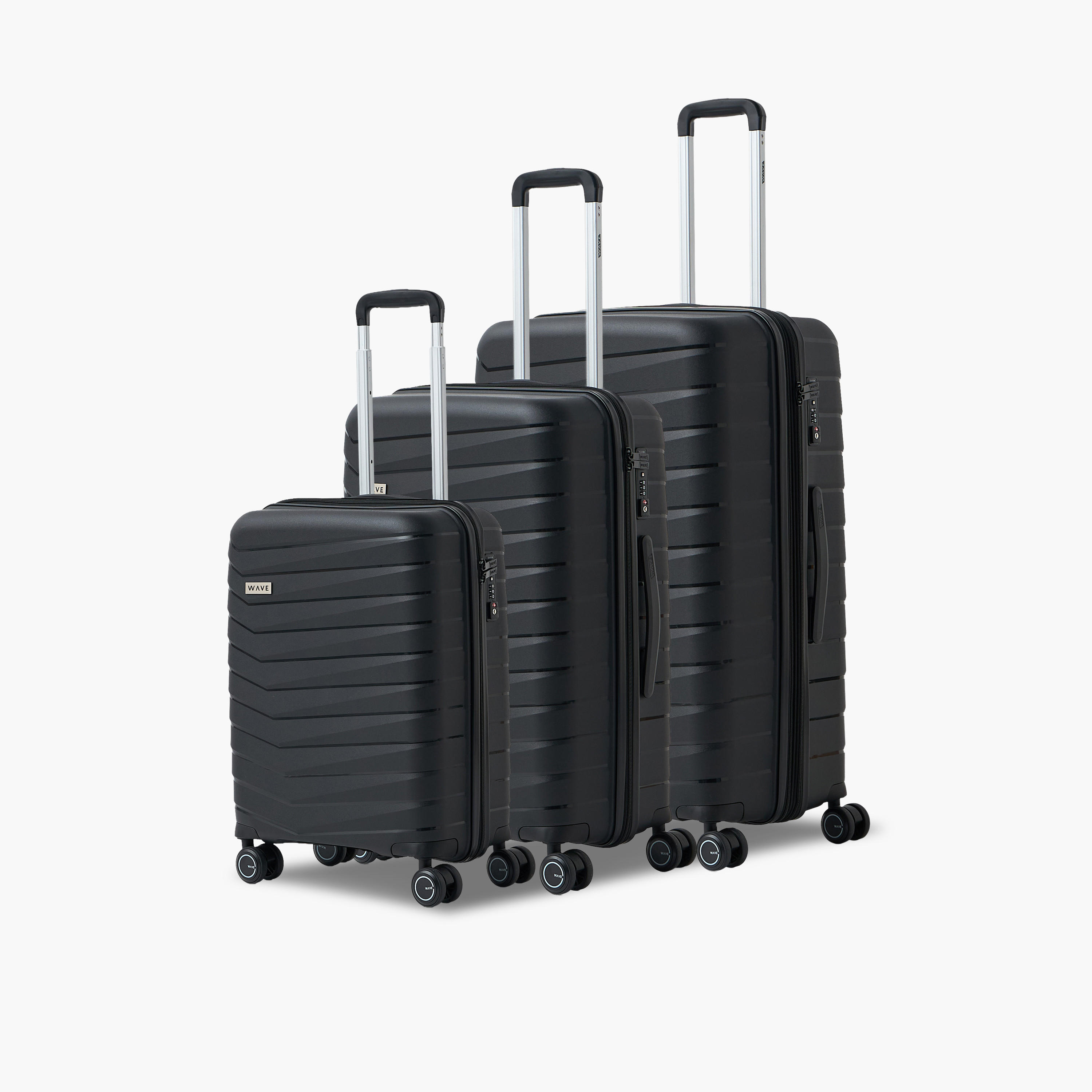 شنطة ترولي صلبة بارزة الملمس بمقبض قابل للسحب من ويف - طقم من 3-travel-luggagesandbags-luggage-image-1