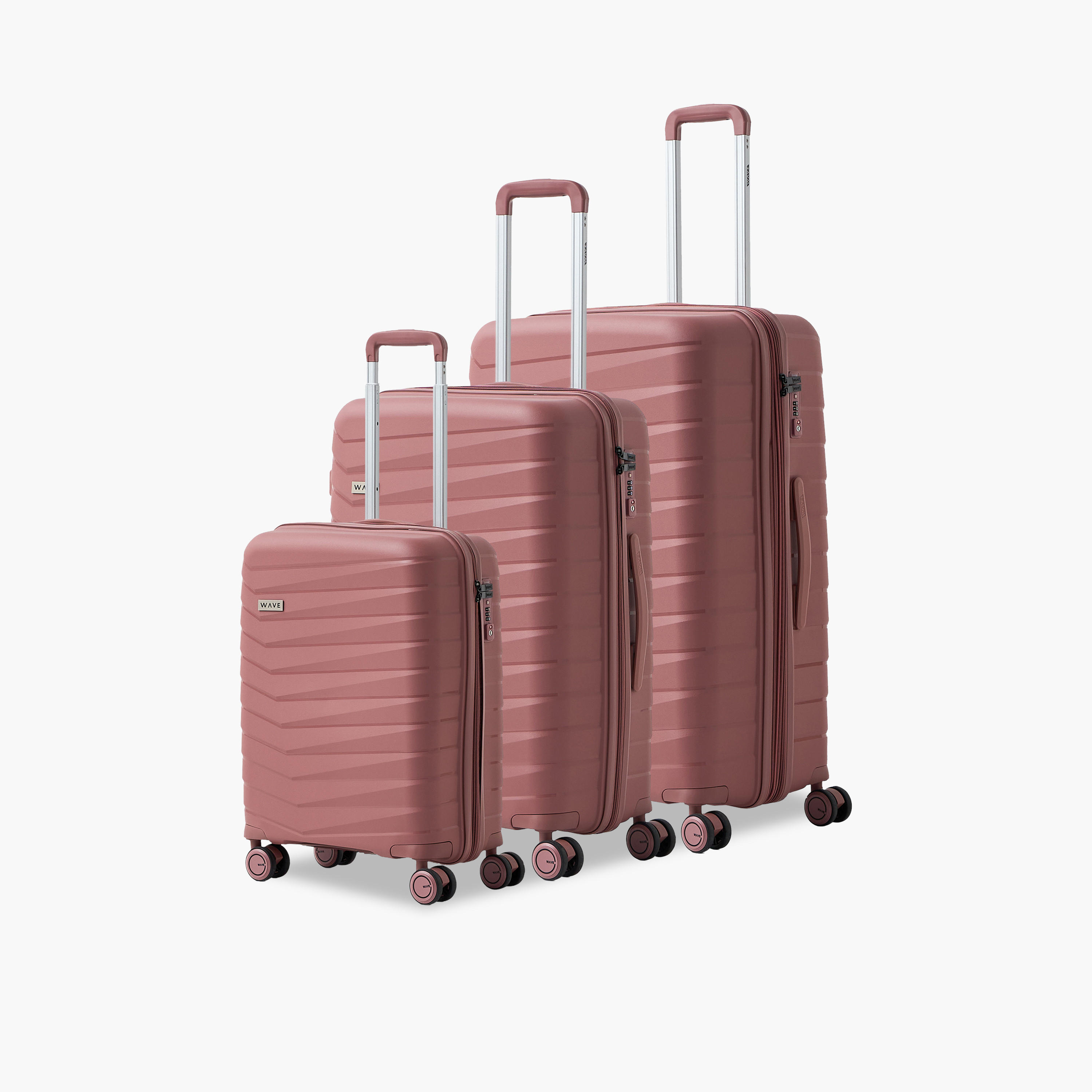 WAVE Textured Hardcase Trolley Bag with Retractable Handle - Set of 3-travel-luggagesandbags-luggage-image-1