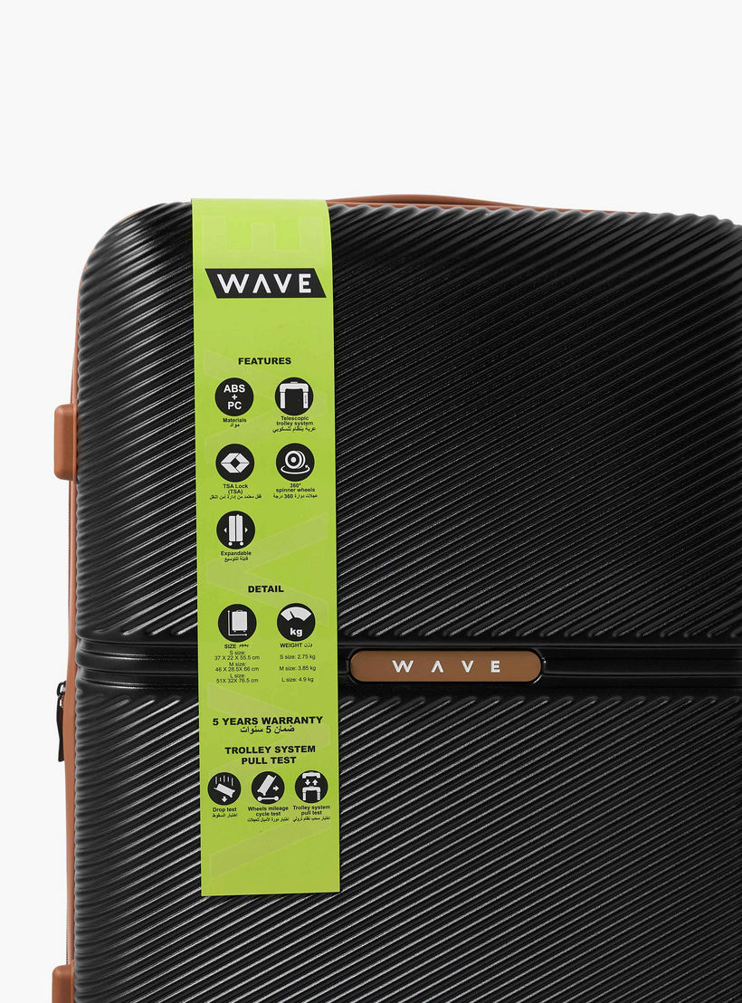 WAVE 3-Piece Textured Hardcase Luggage Trolley with Retractable Handle Set-travel-luggagesandbags-luggage-image-13