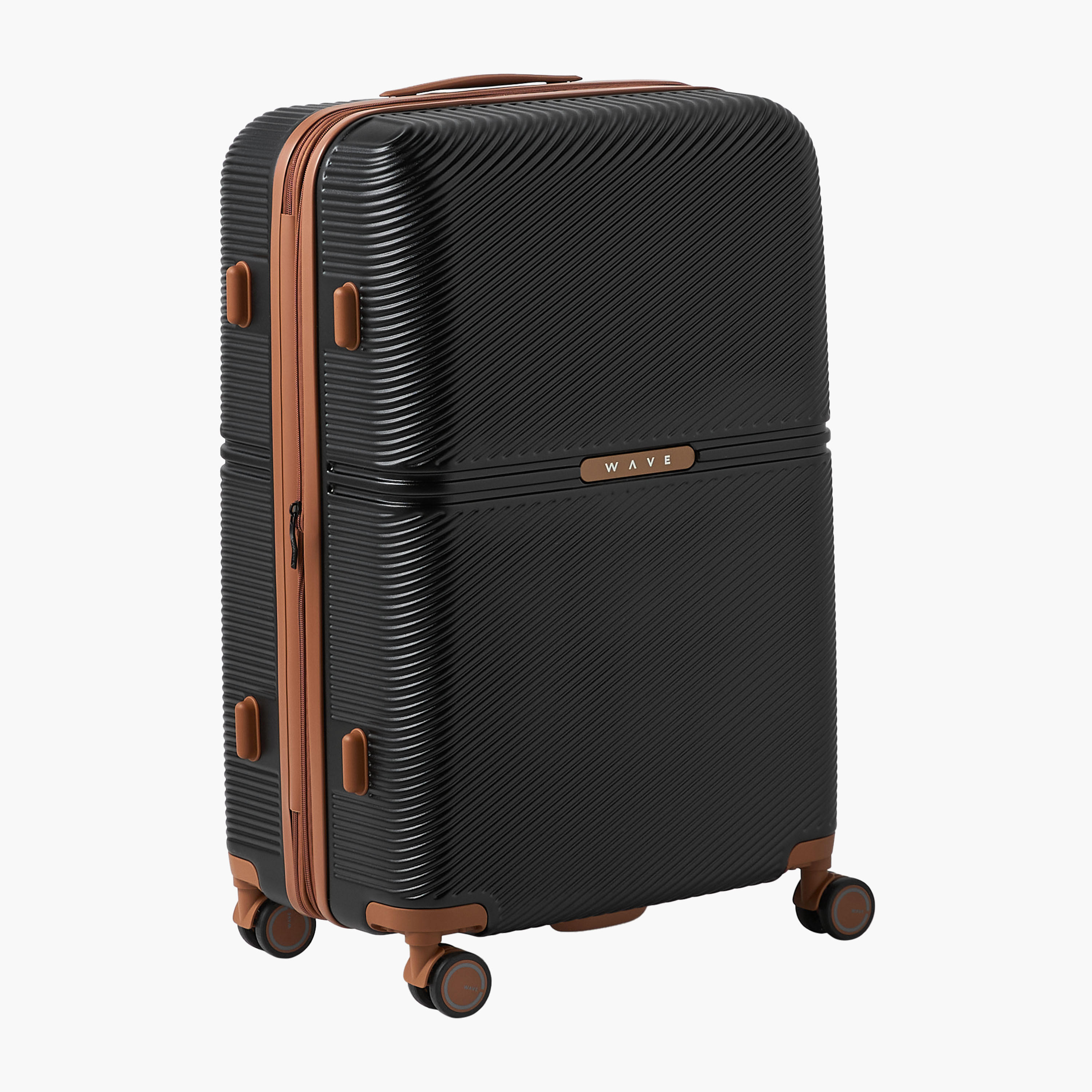 WAVE 3-Piece Textured Hardcase Luggage Trolley with Retractable Handle Set-travel-luggagesandbags-luggage-image-16