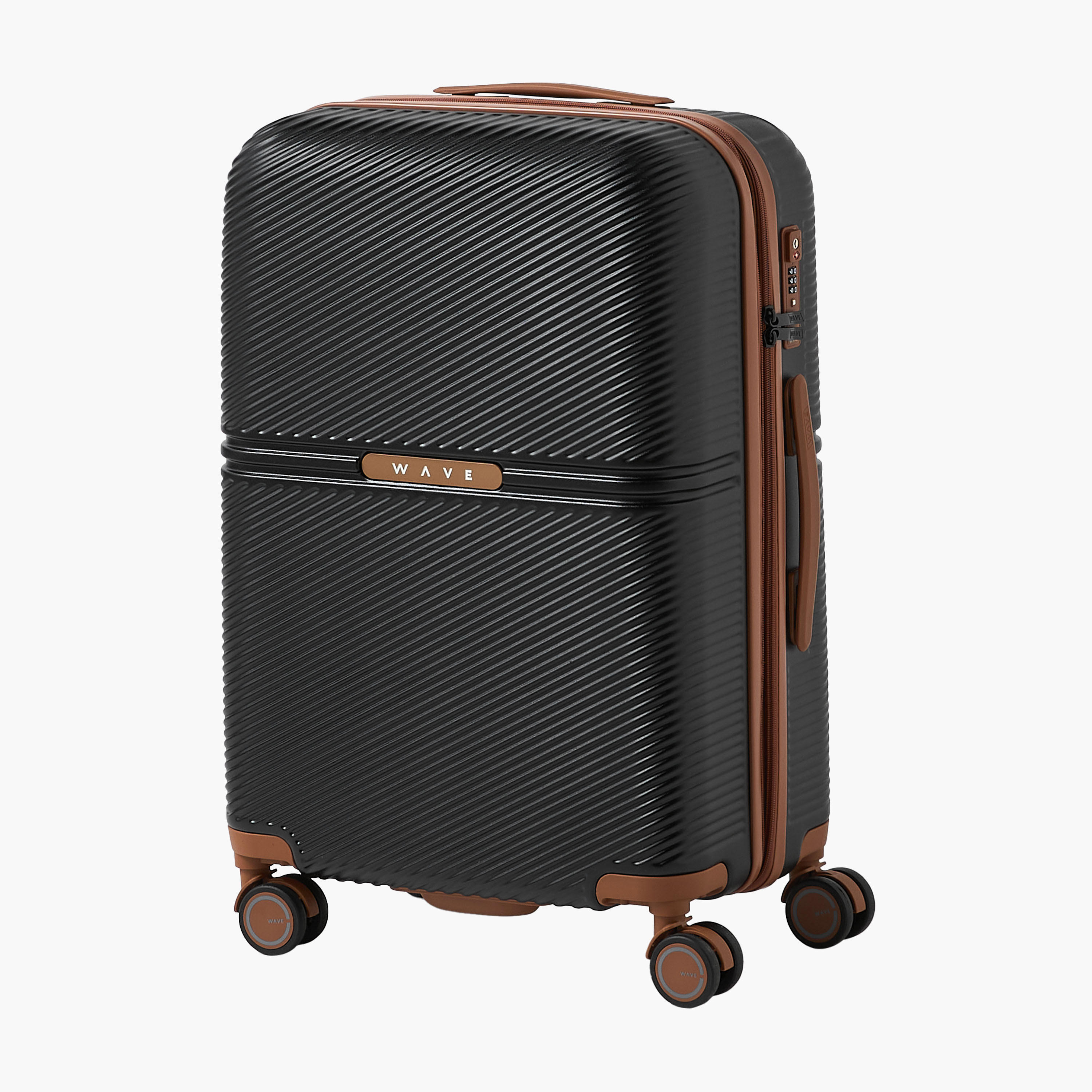 WAVE 3-Piece Textured Hardcase Luggage Trolley with Retractable Handle Set-travel-luggagesandbags-luggage-image-17