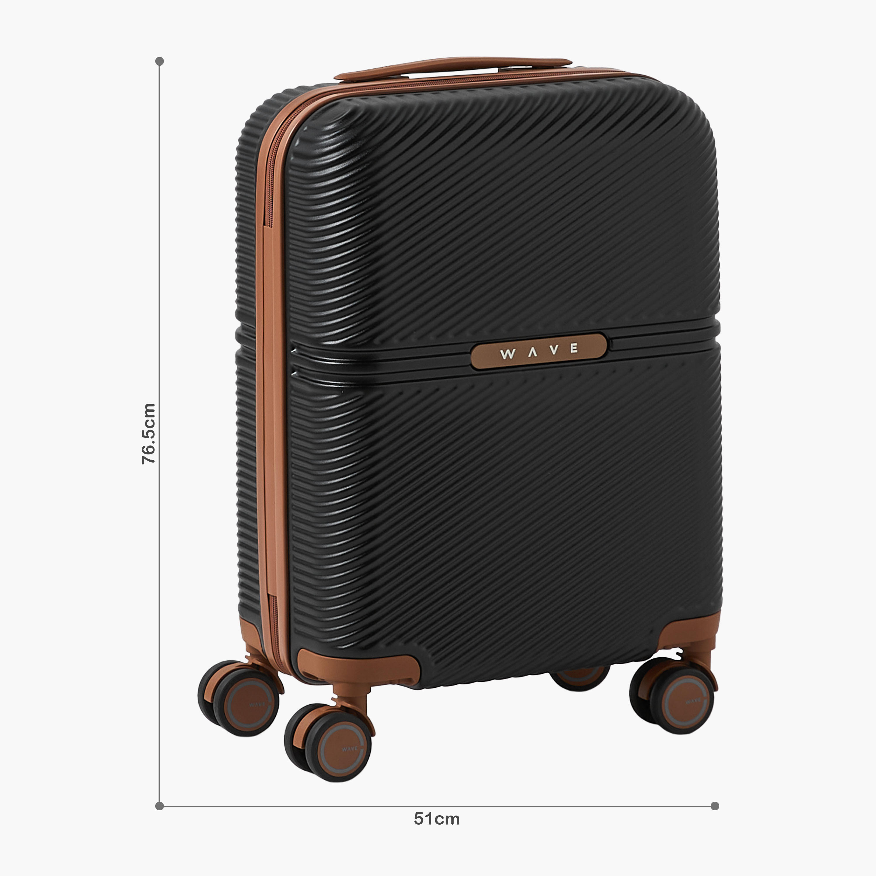 WAVE 3-Piece Textured Hardcase Luggage Trolley with Retractable Handle Set-travel-luggagesandbags-luggage-image-2
