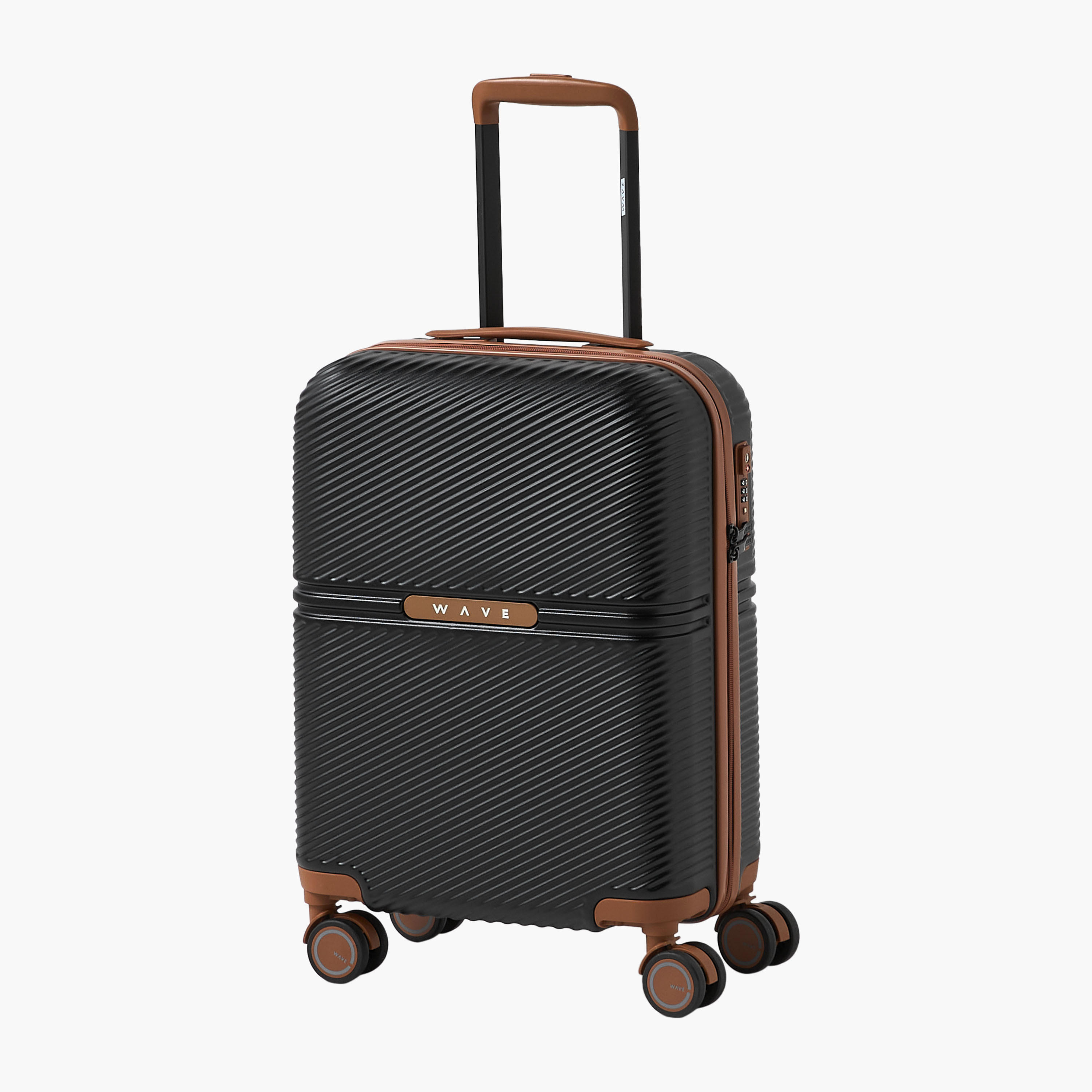 WAVE 3-Piece Textured Hardcase Luggage Trolley with Retractable Handle Set-travel-luggagesandbags-luggage-image-3