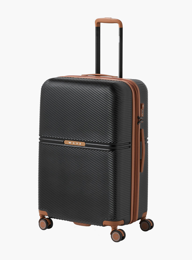 WAVE 3-Piece Textured Hardcase Luggage Trolley with Retractable Handle Set-travel-luggagesandbags-luggage-image-4