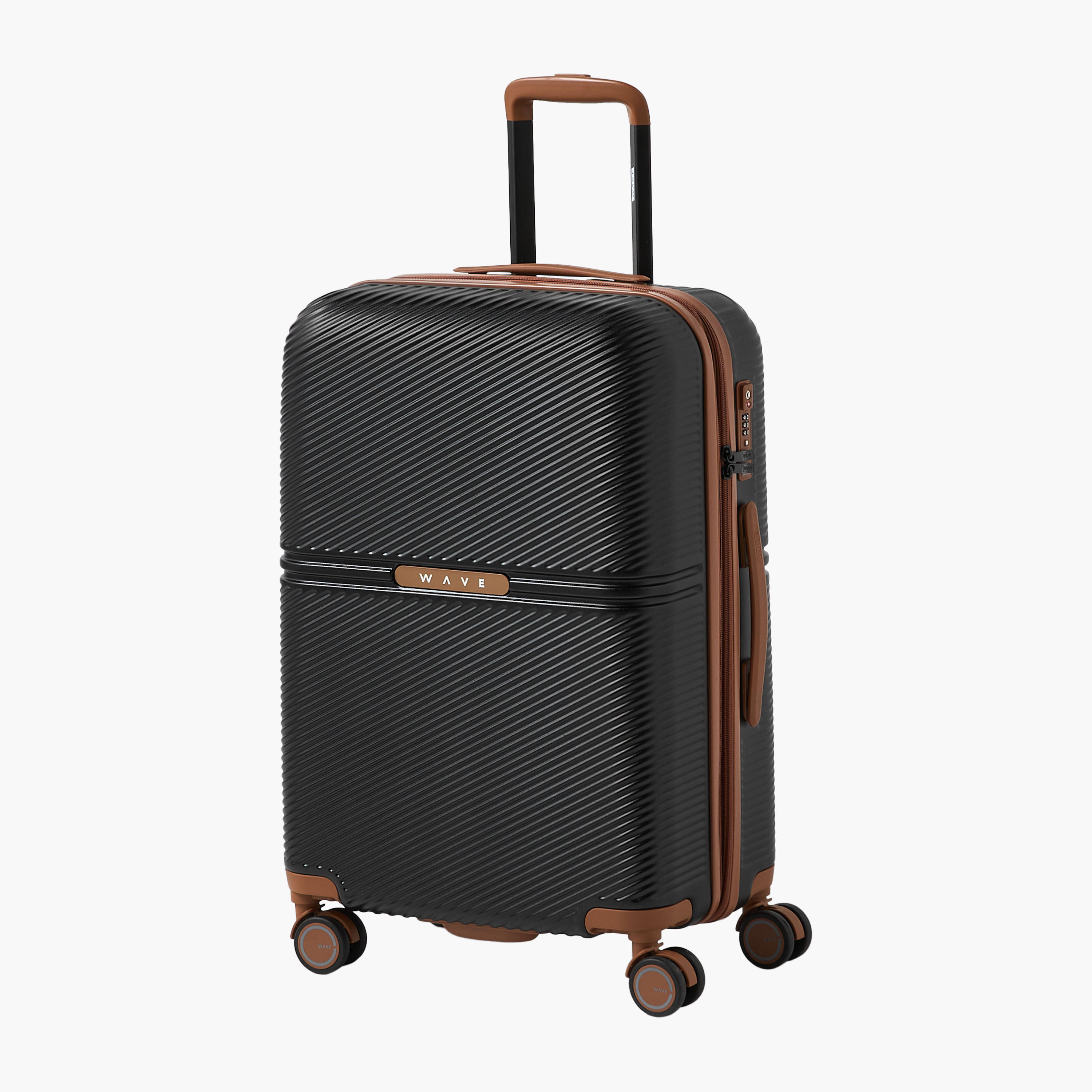 WAVE 3-Piece Textured Hardcase Luggage Trolley with Retractable Handle Set-travel-luggagesandbags-luggage-image-5