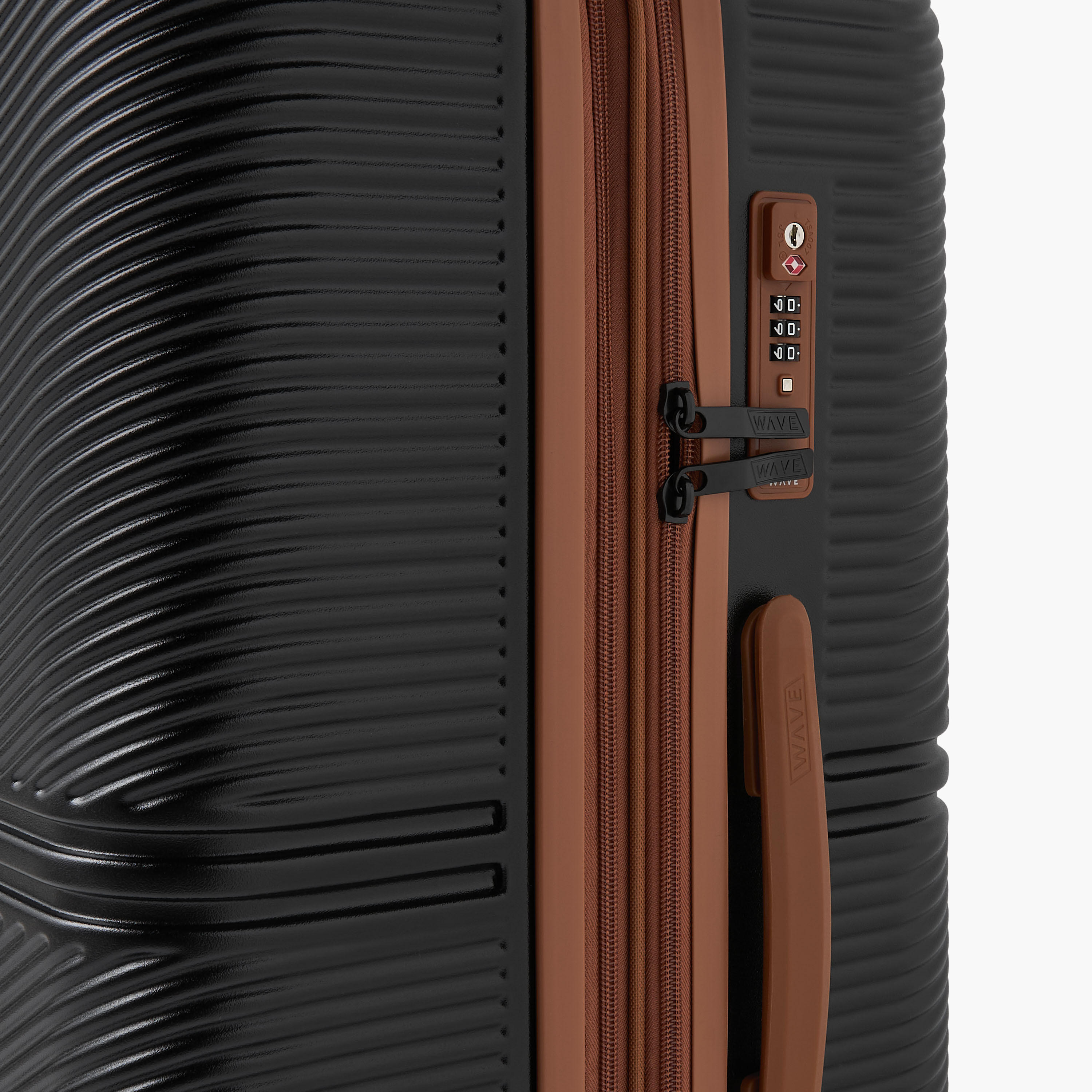 WAVE 3-Piece Textured Hardcase Luggage Trolley with Retractable Handle Set-travel-luggagesandbags-luggage-image-6