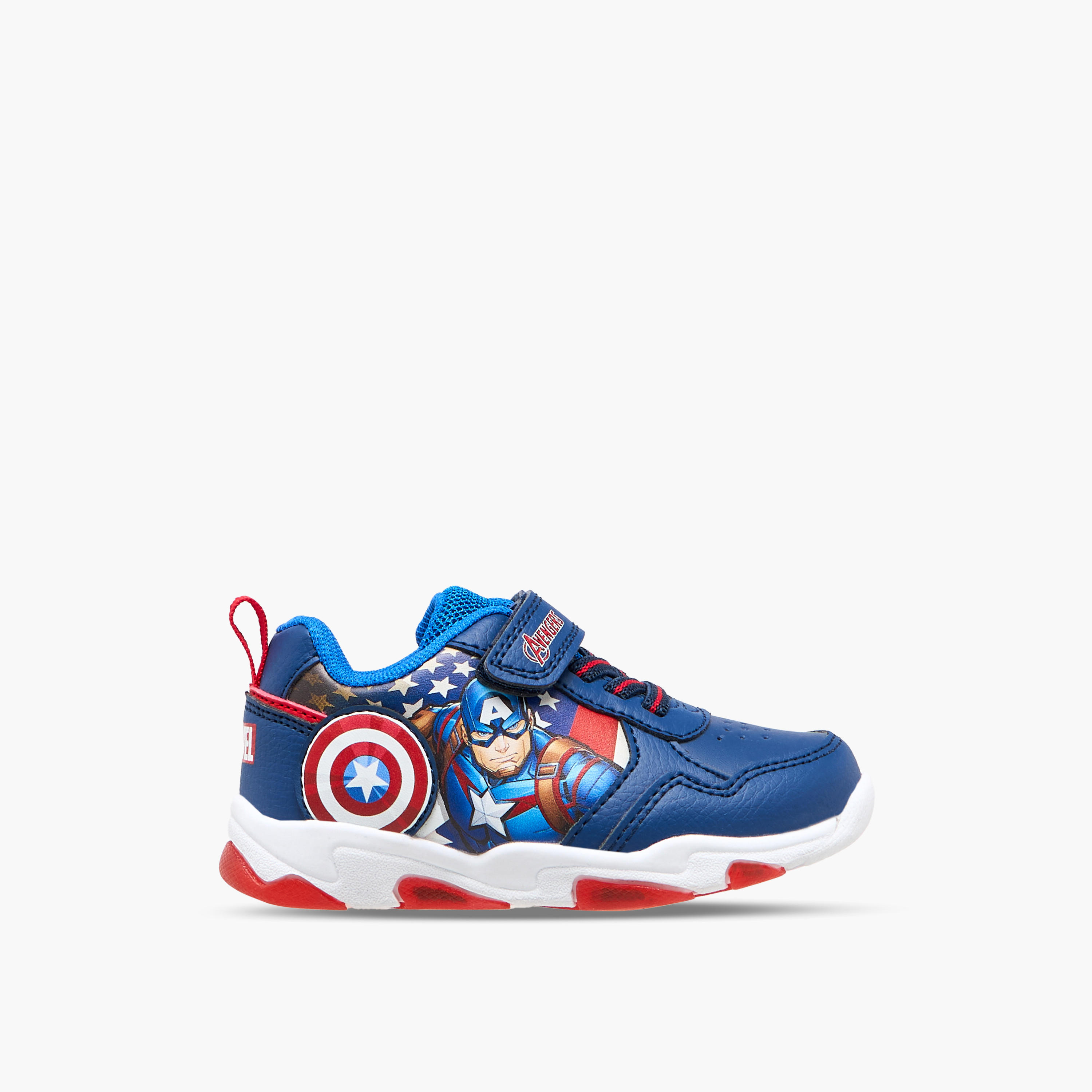Marvel Boys Avengers Print Hook & Loop Light-Up Sneakers-boys-shoes-sneakers-image-3
