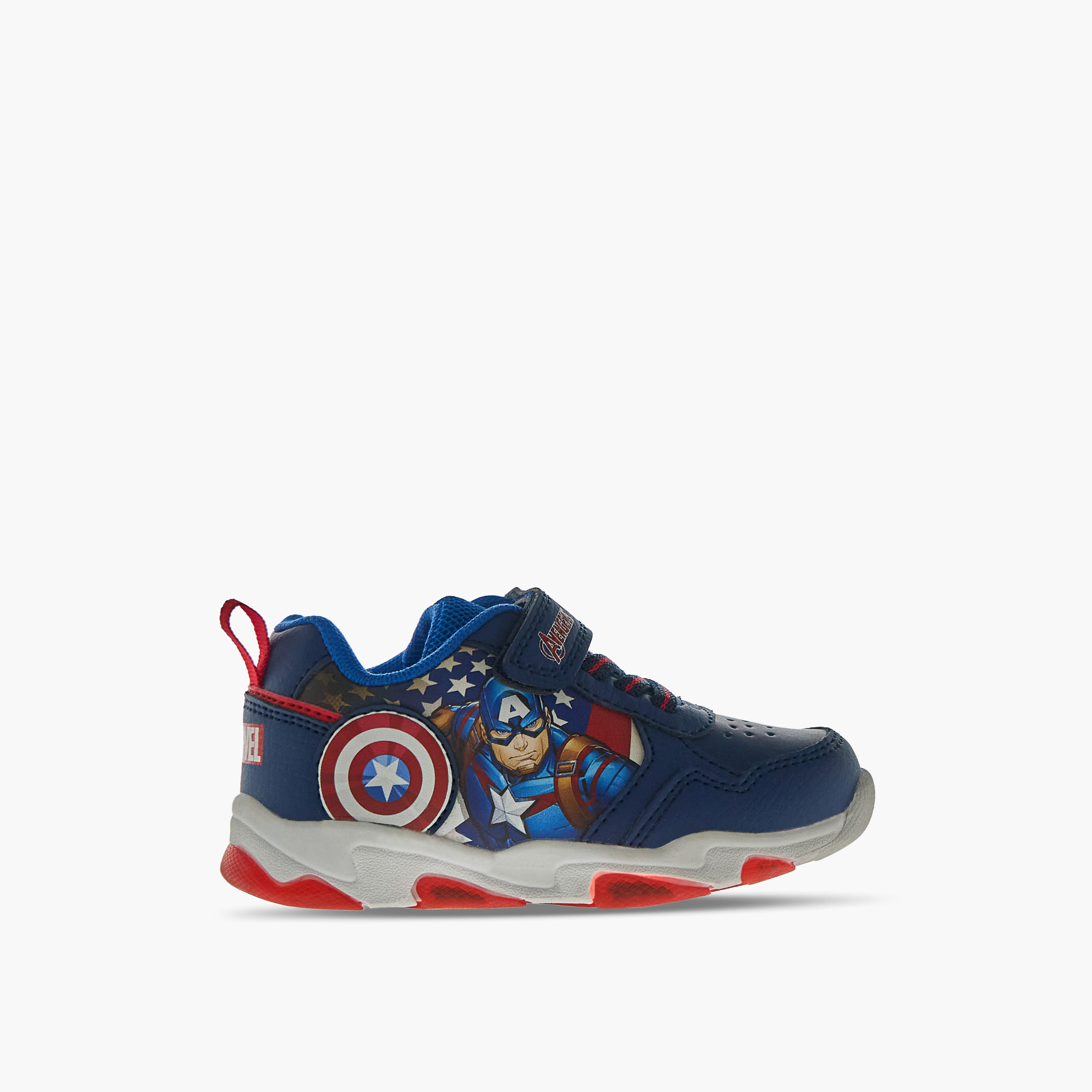 Marvel Boys Avengers Print Hook & Loop Light-Up Sneakers-boys-shoes-sneakers-image-6
