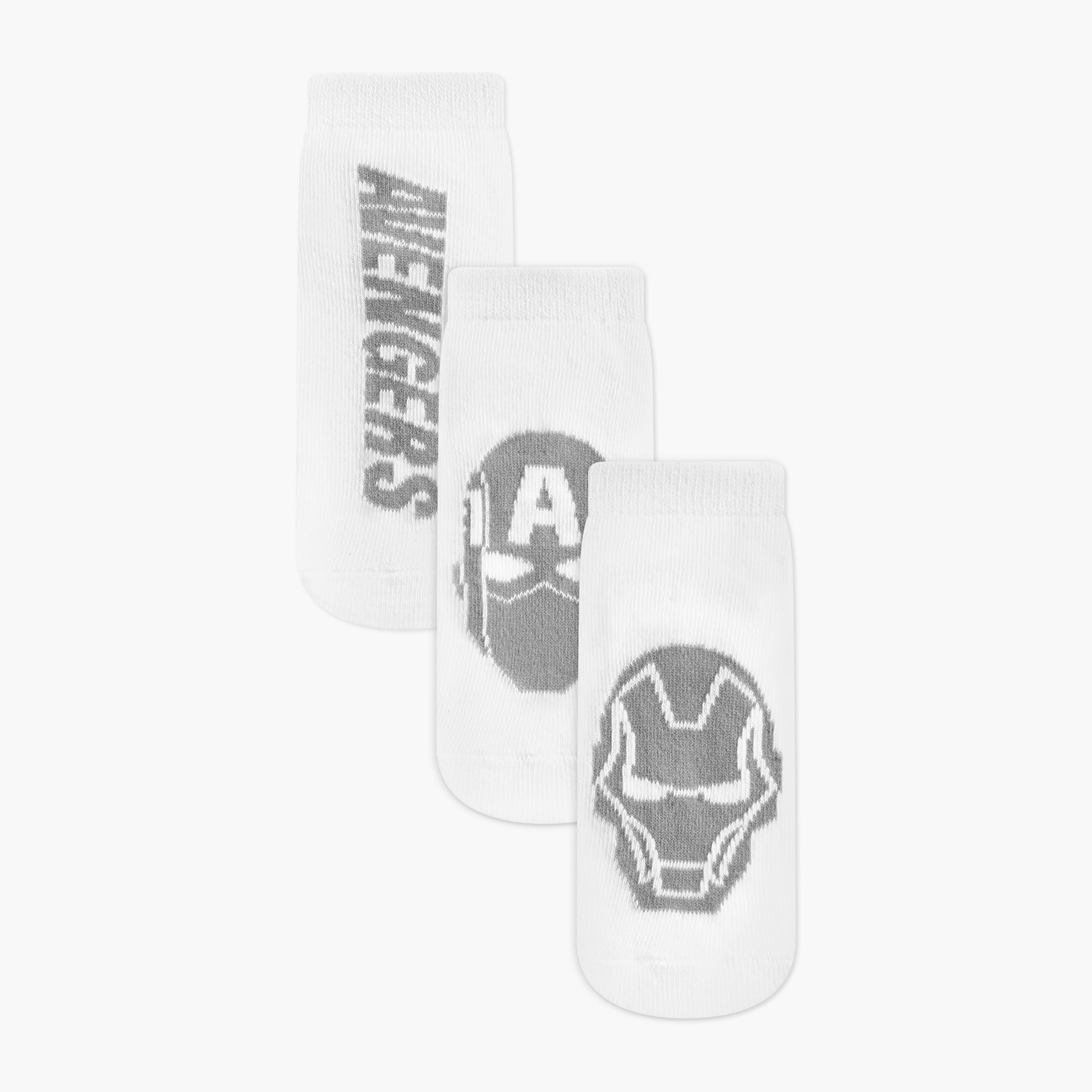 Avengers Print Ankle Length Socks - Set of 3-boys-accessories-socks-image-1
