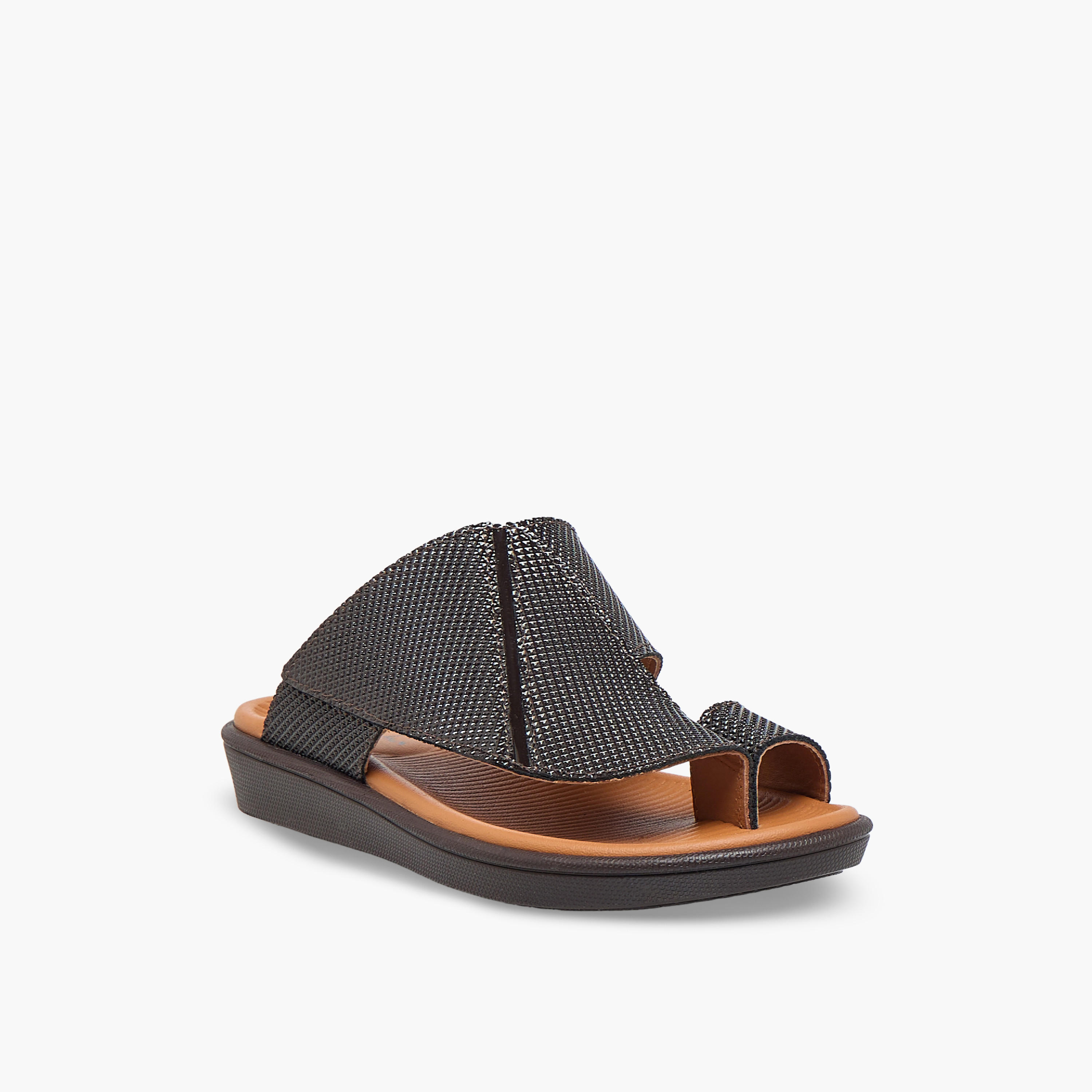 Al Waha Boys Slip-On Leather Arabic Sandals-boys-shoes-sandals-image-2
