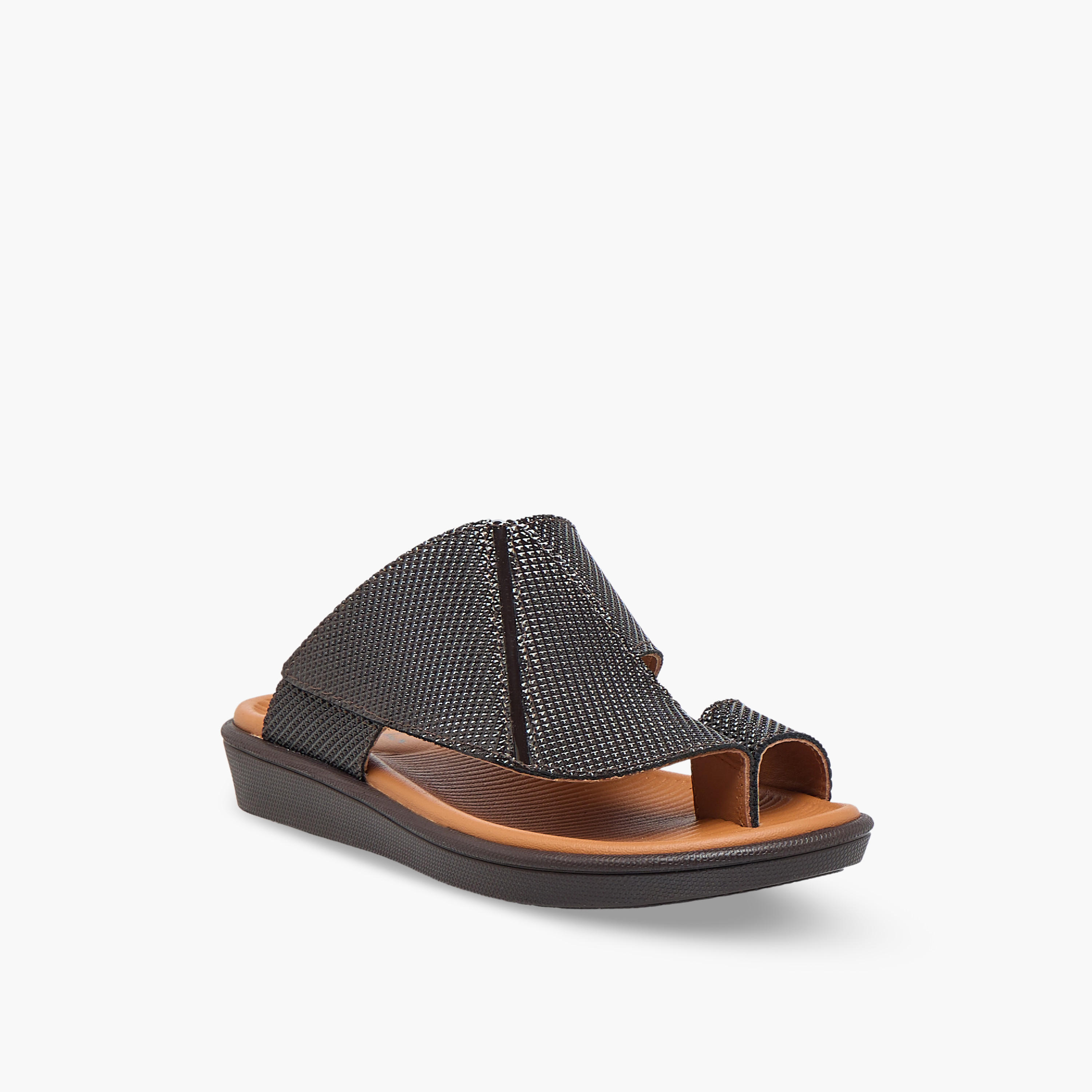 Al Waha Boys Slip-On Leather Arabic Sandals-boys-shoes-sandals-image-2