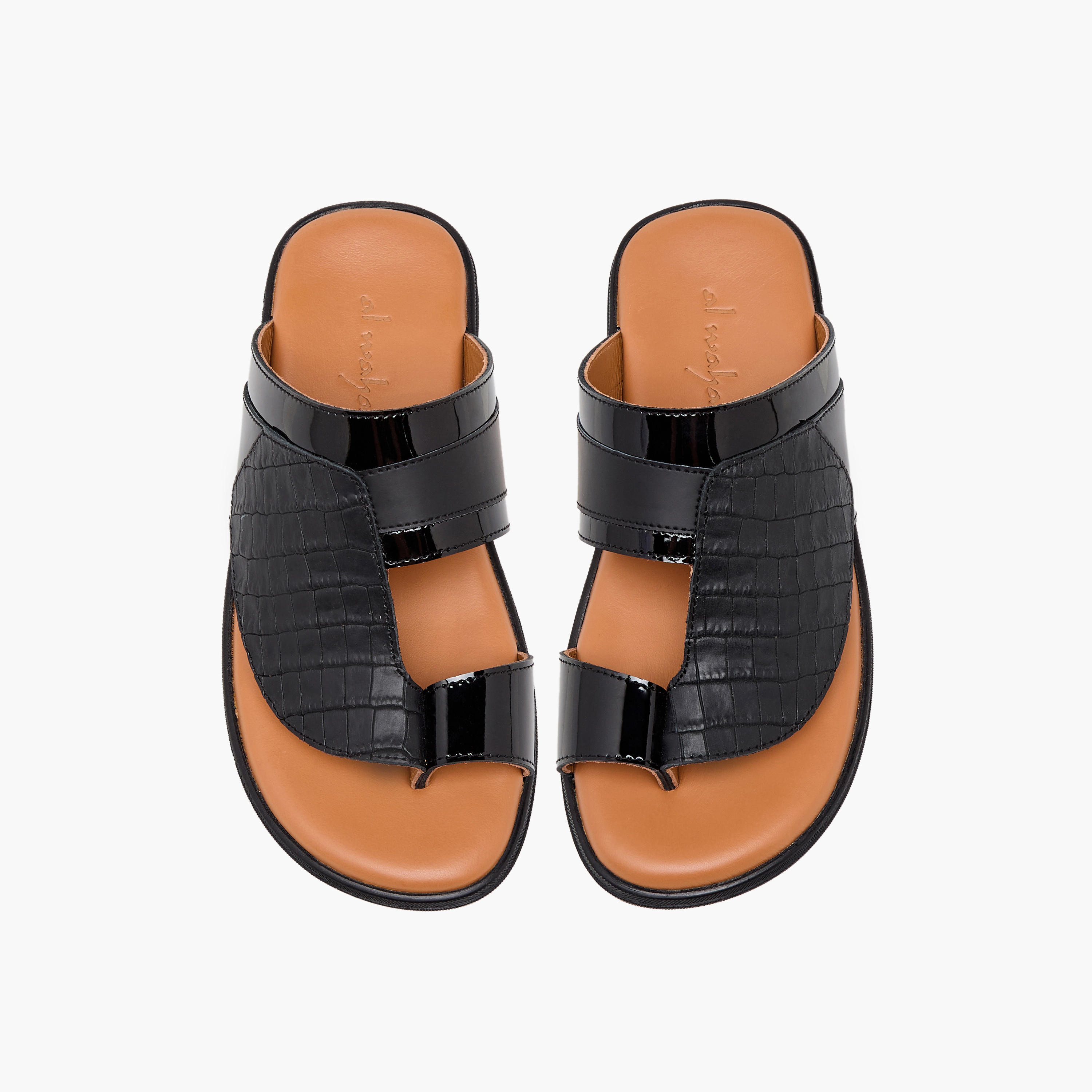 Al Waha Boys Slip-On Leather Arabic Sandals-boys-shoes-sandals-image-1
