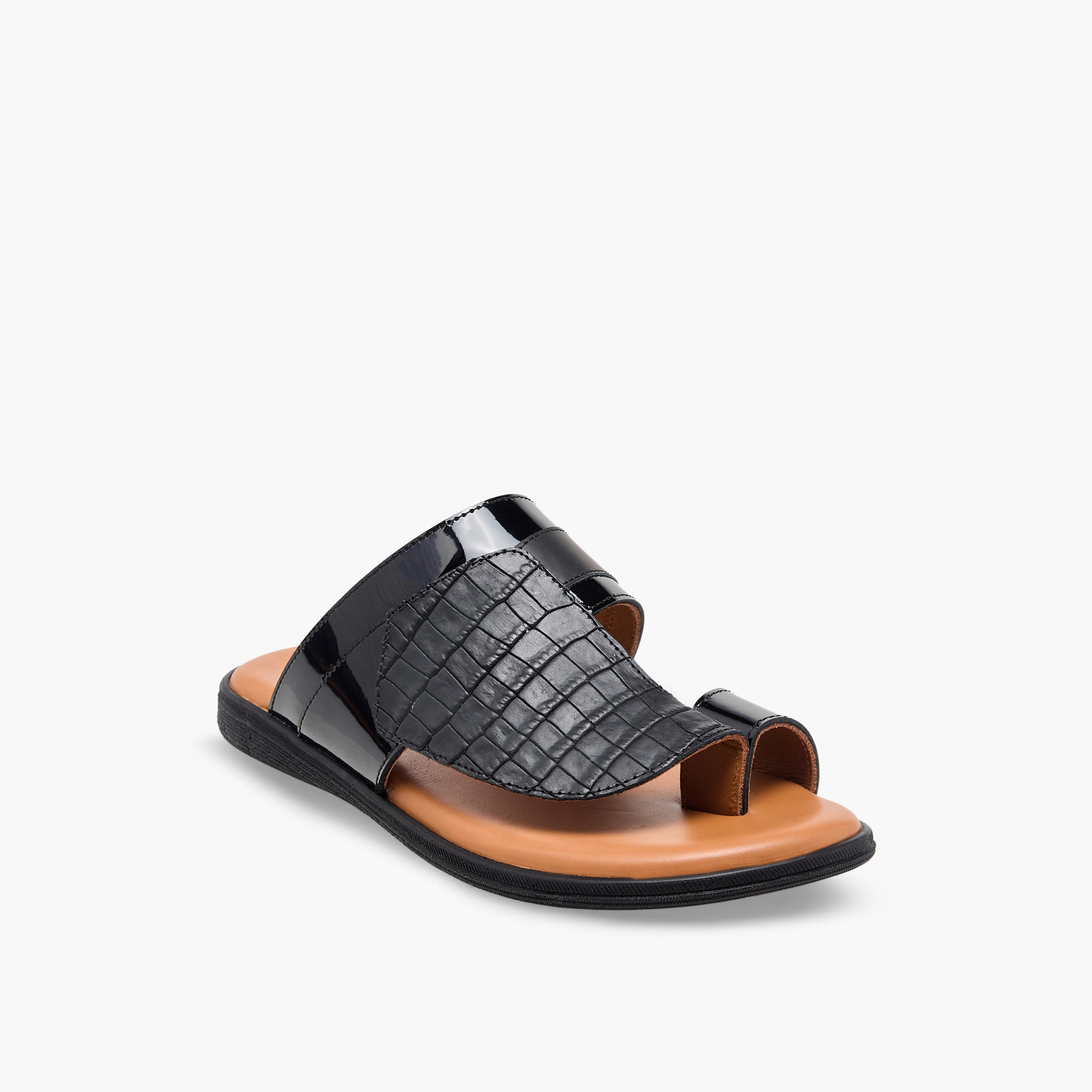 Al Waha Boys Slip-On Leather Arabic Sandals-boys-shoes-sandals-image-2