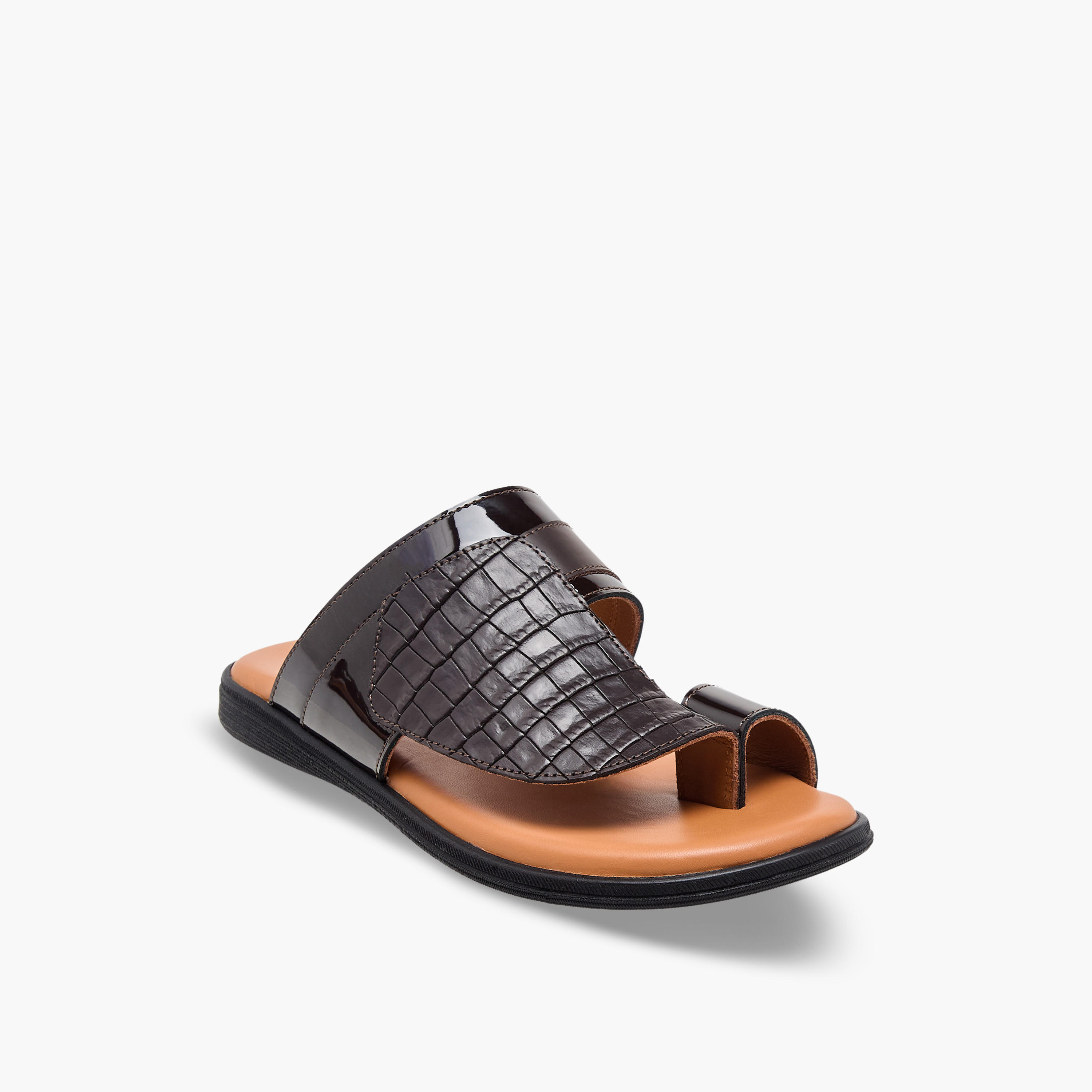 Al Waha Boys Slip-On Leather Arabic Sandals-boys-shoes-sandals-image-2
