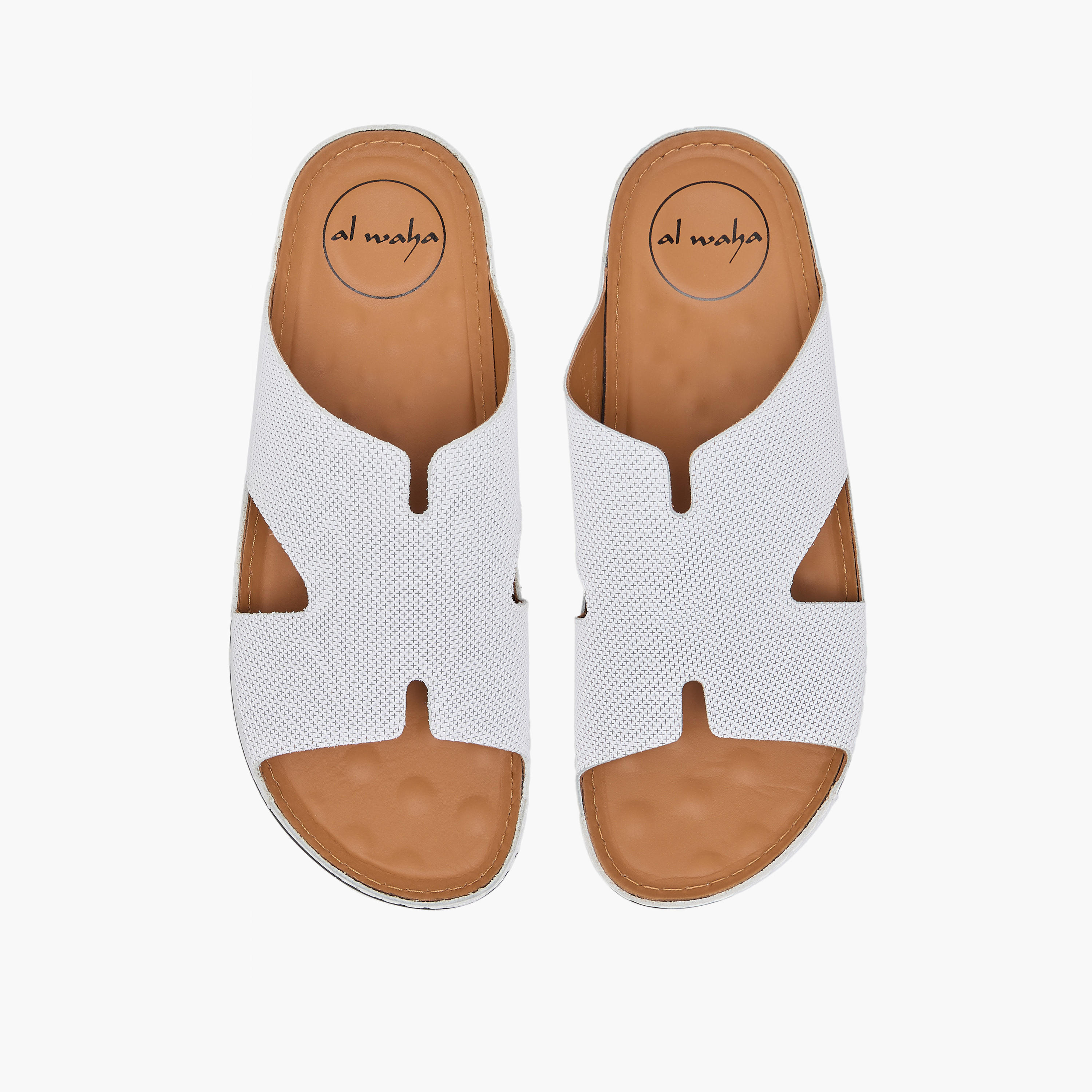 Al Waha Men Textured Leather Arabic Sandals-men-shoes-sandals-image-1