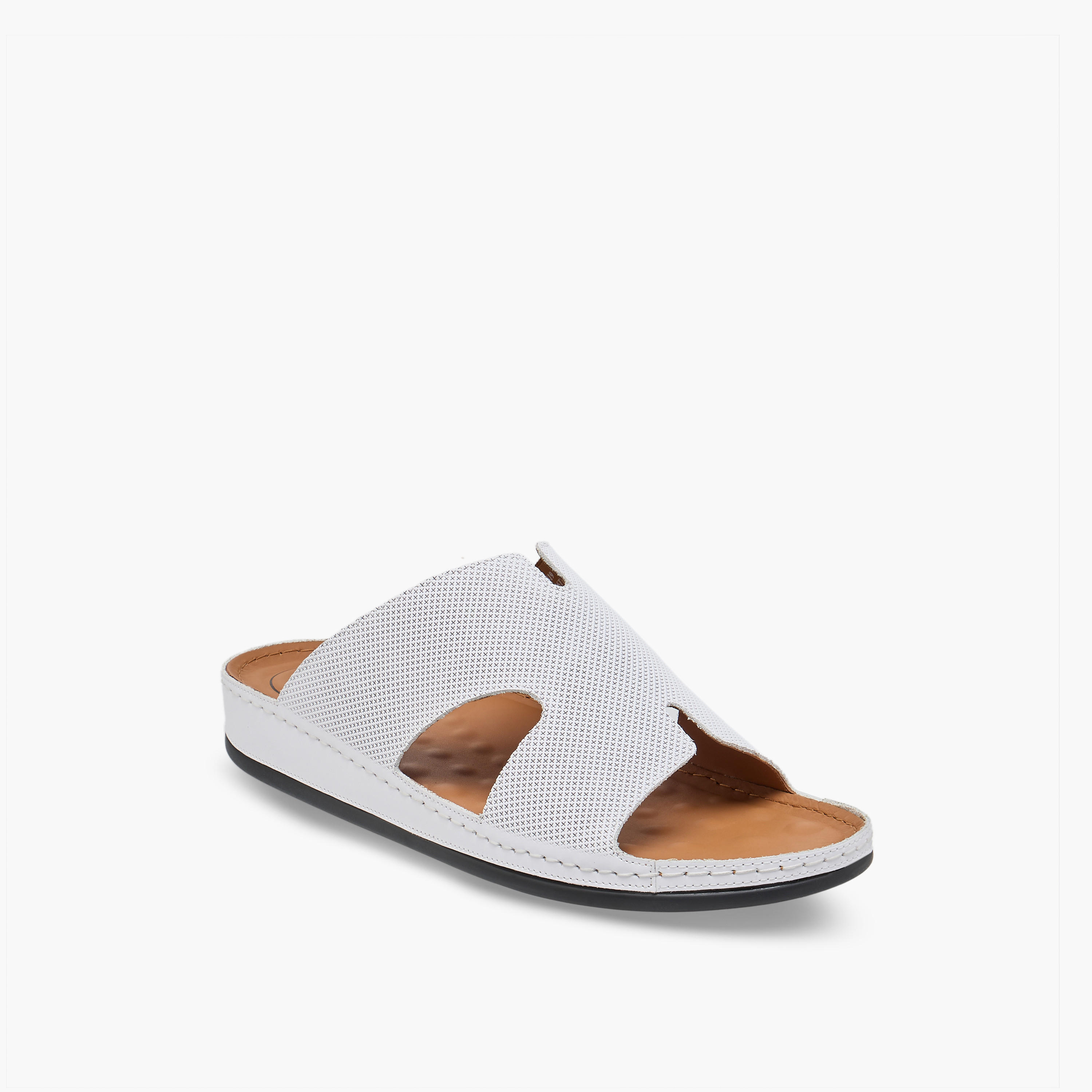 Al Waha Men Textured Leather Arabic Sandals-men-shoes-sandals-image-2