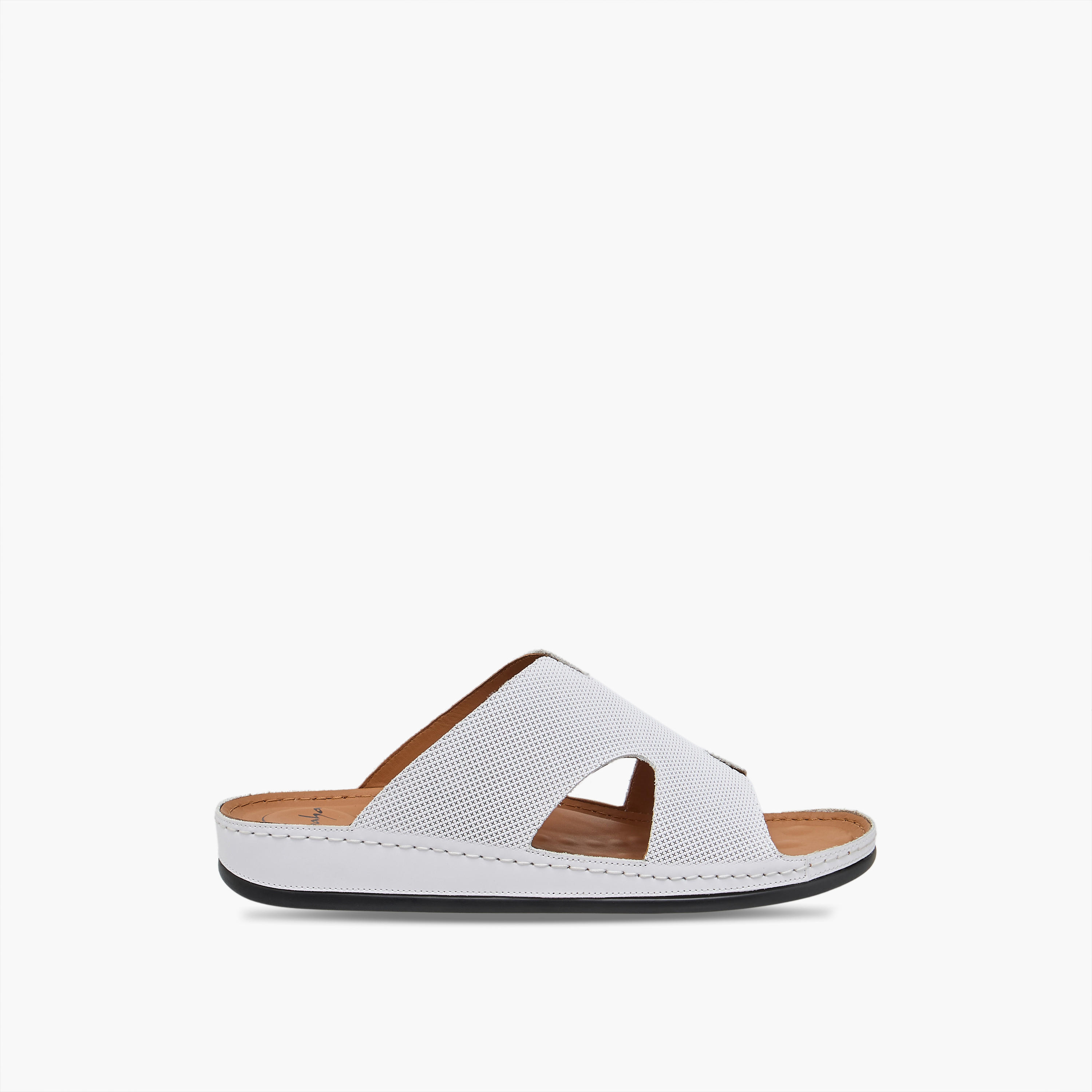 Al Waha Men Textured Leather Arabic Sandals-men-shoes-sandals-image-3