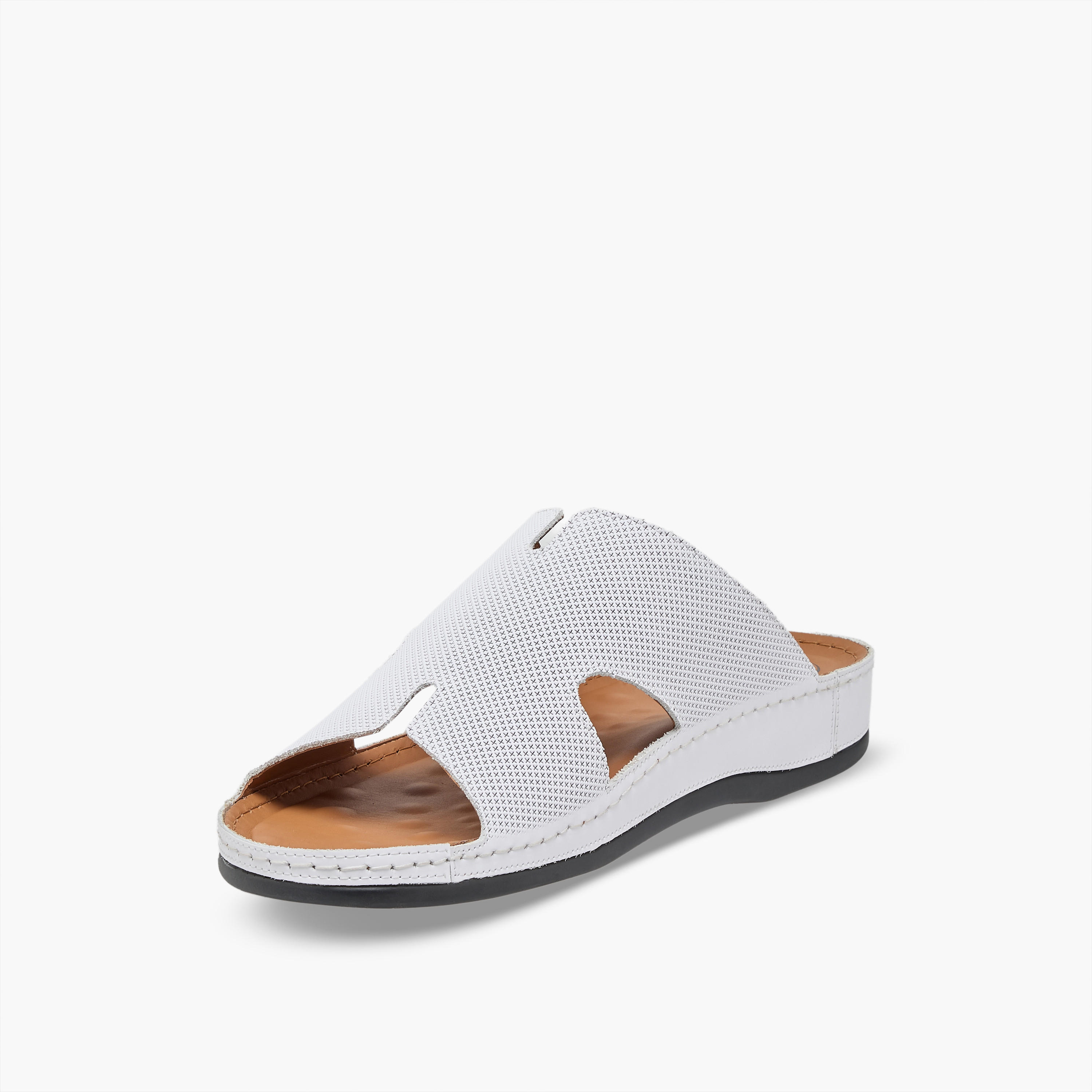 Al Waha Men Textured Leather Arabic Sandals-men-shoes-sandals-image-4