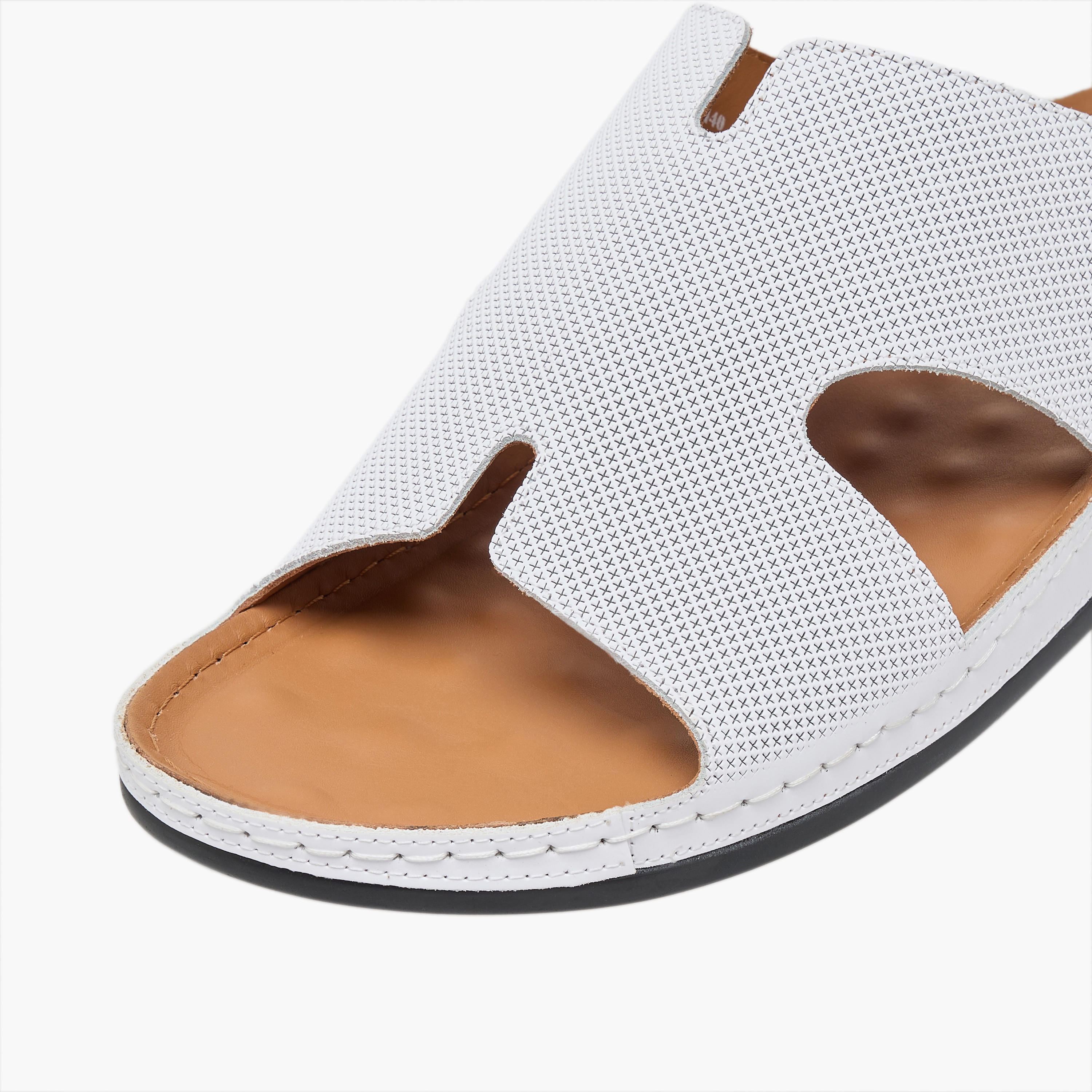Al Waha Men Textured Leather Arabic Sandals-men-shoes-sandals-image-7