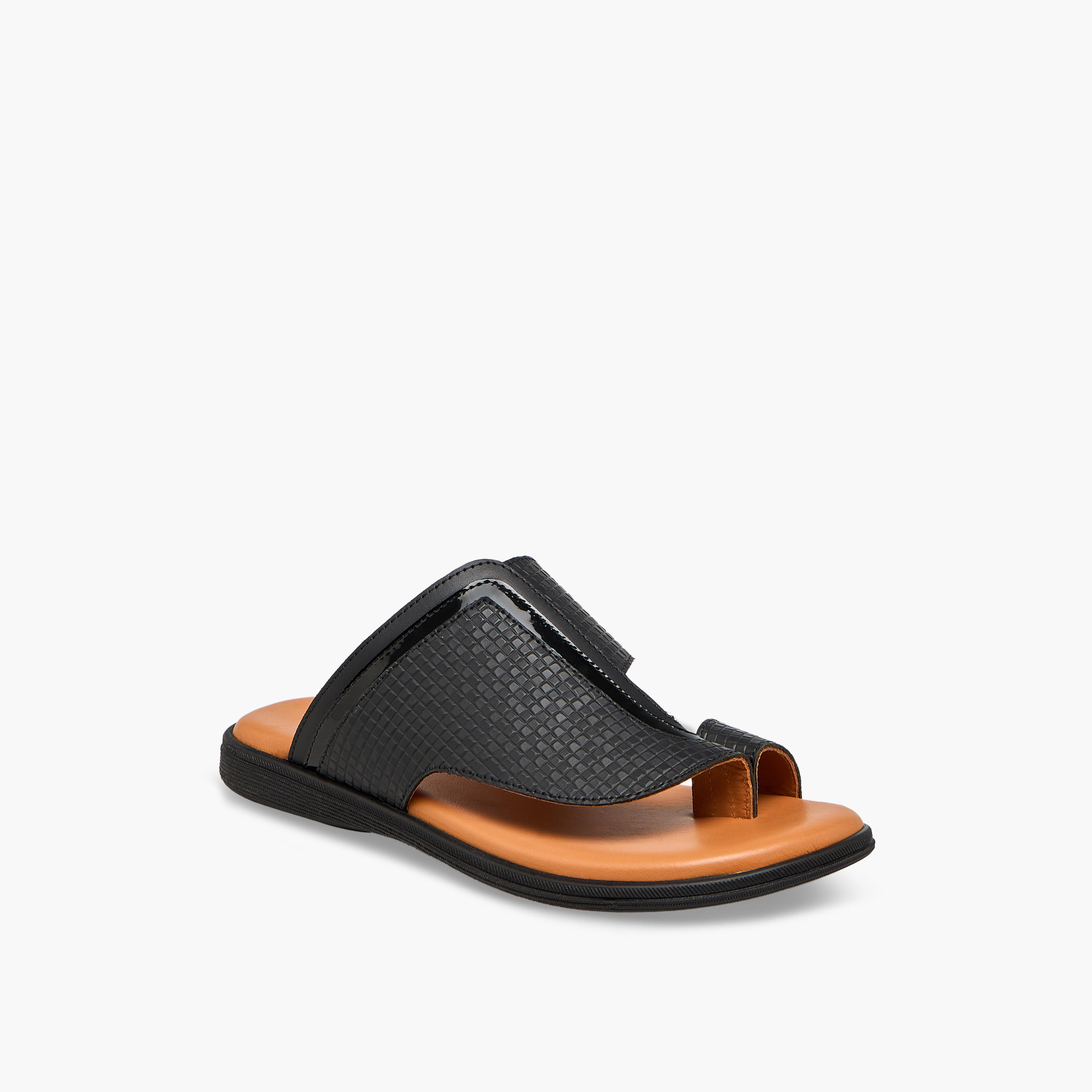 Al Waha Boys Textured Arabic Sandals-boys-shoes-sandals-image-2