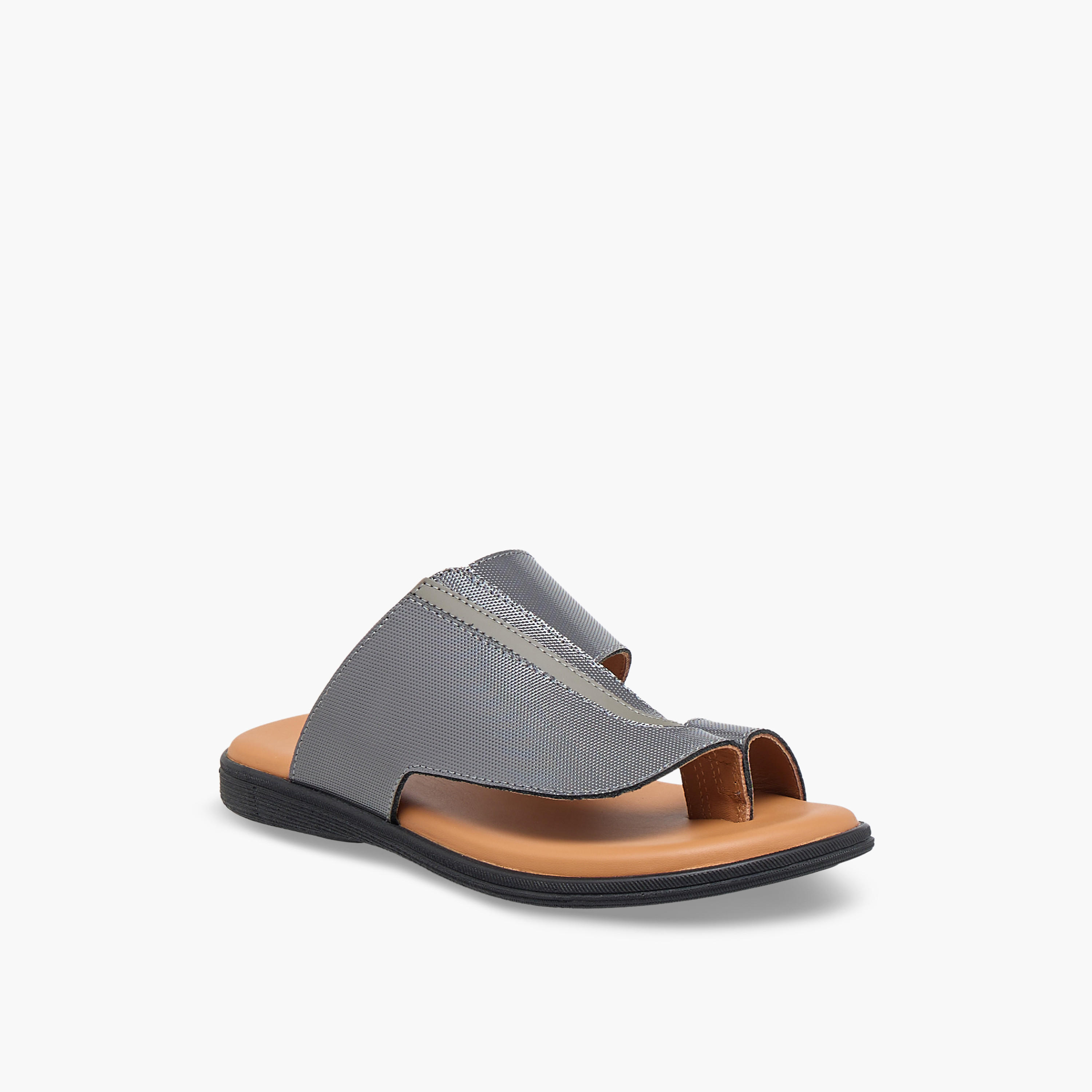 Al Waha Boys Slip-On Leather Arabic Sandals-boys-shoes-sandals-image-2