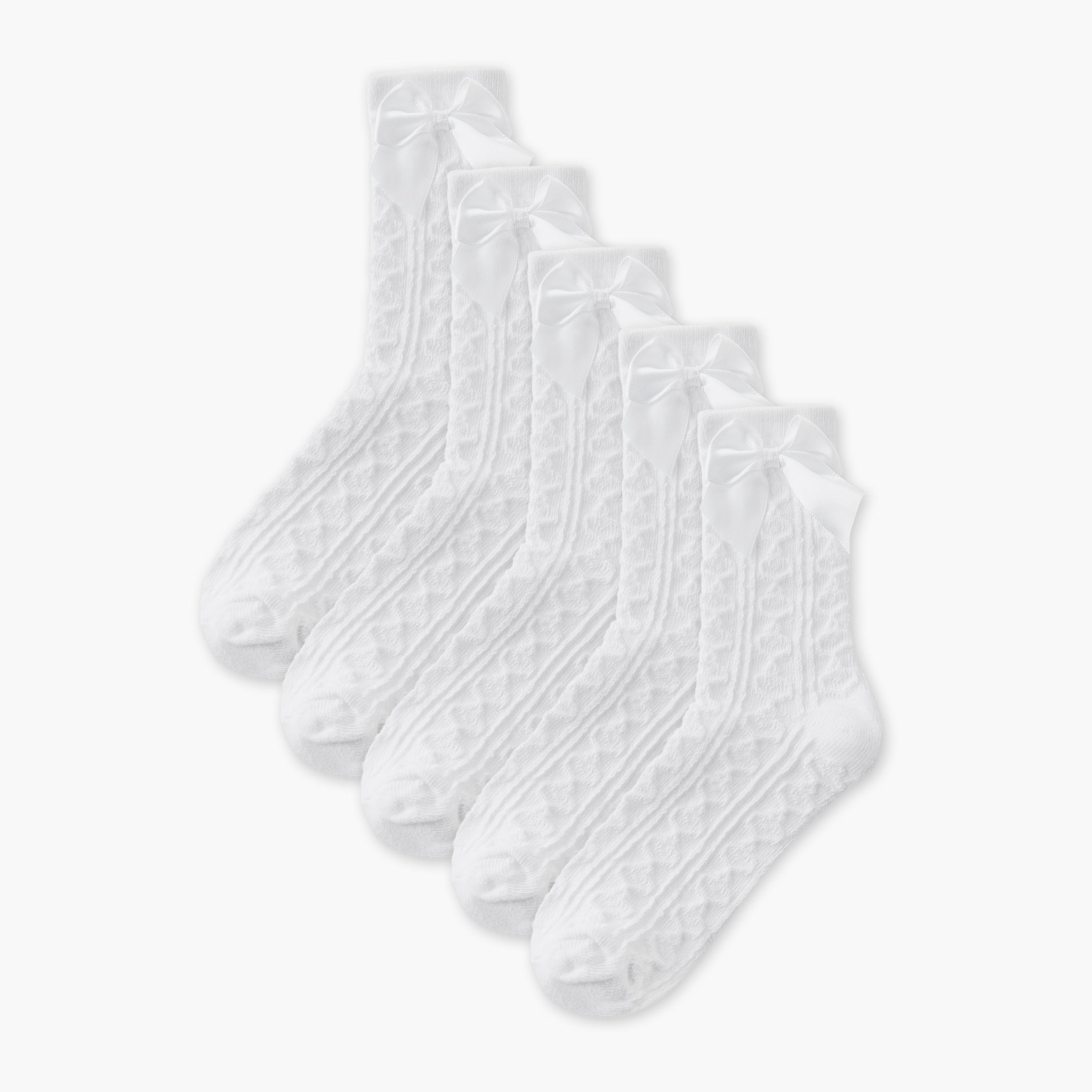 Pack of 5 Juniors Girls Socks Quarter Length-girls-accessories-socks-image-1