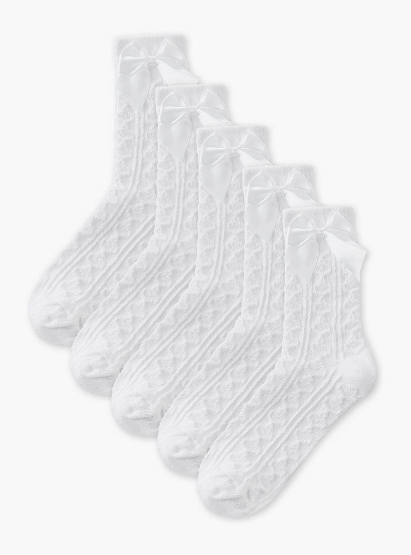 Pack of 5 Juniors Girls Socks Quarter Length-girls-accessories-socks-image-1
