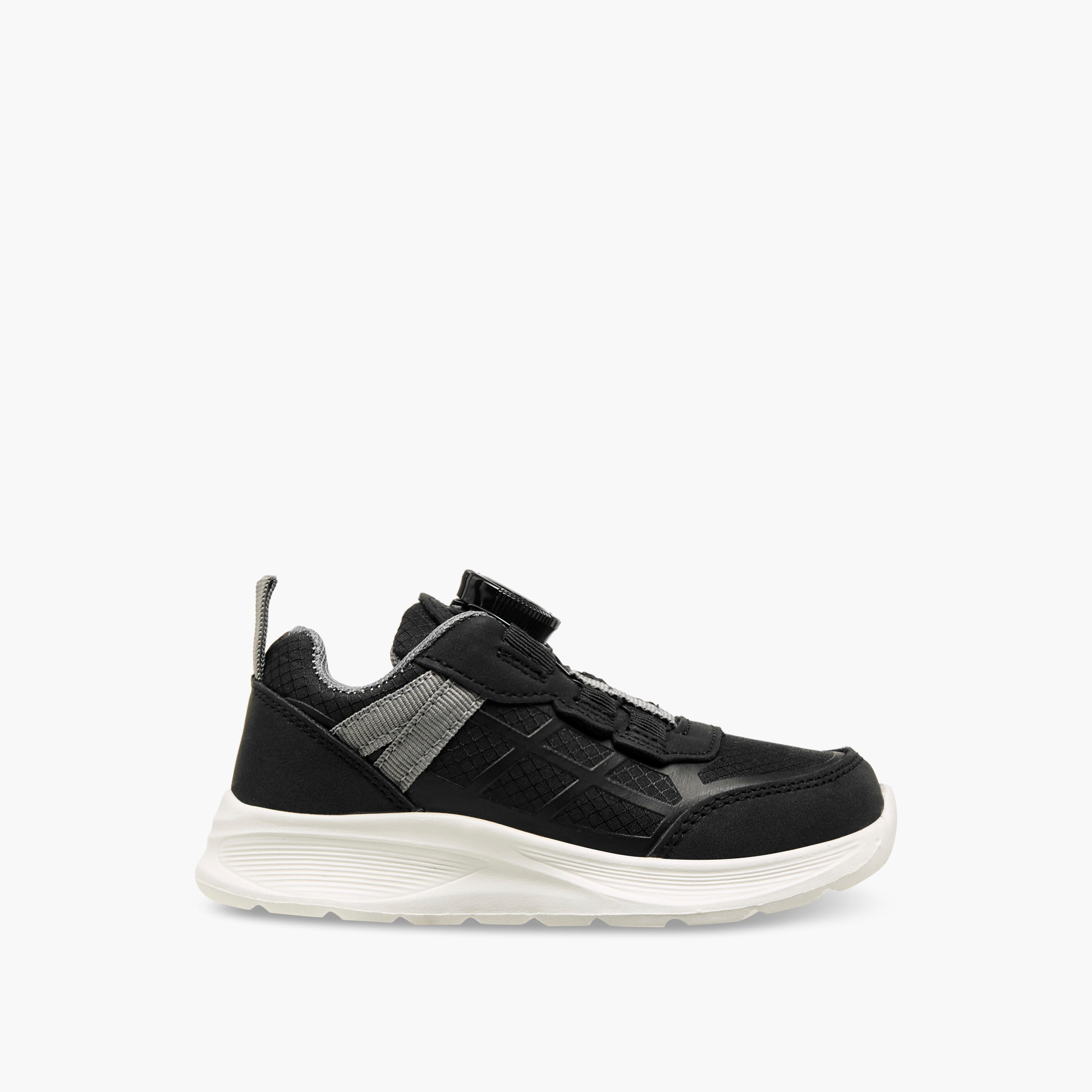 Juniors Panelled Sneakers with Rotating Buckle Closure-boys-shoes-sneakers-image-3