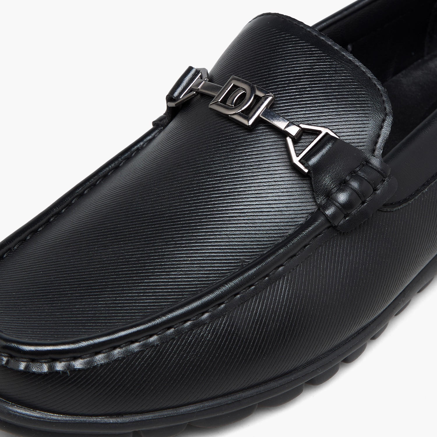 Duchini Men Metallic Accent Slip-On Loafers-men-shoes-formalshoes-image-4