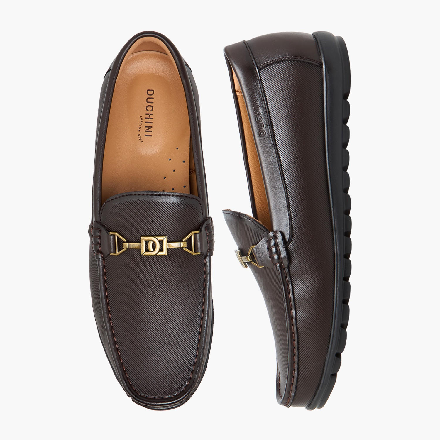 Duchini Men Metallic Accent Slip-On Loafers-men-shoes-formalshoes-image-1