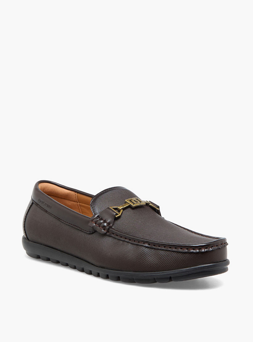 Duchini Men Metallic Accent Slip-On Loafers-men-shoes-formalshoes-image-2