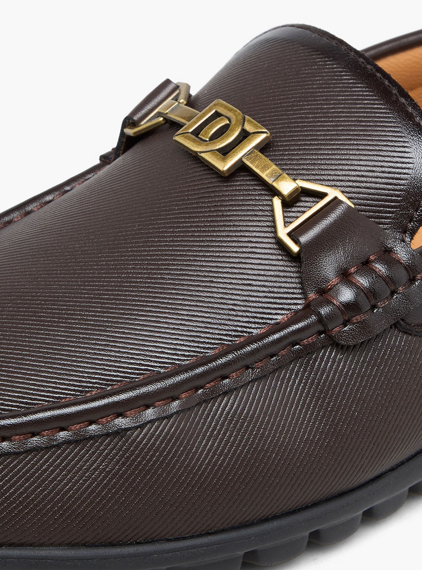 Duchini Men Metallic Accent Slip-On Loafers-men-shoes-formalshoes-image-4