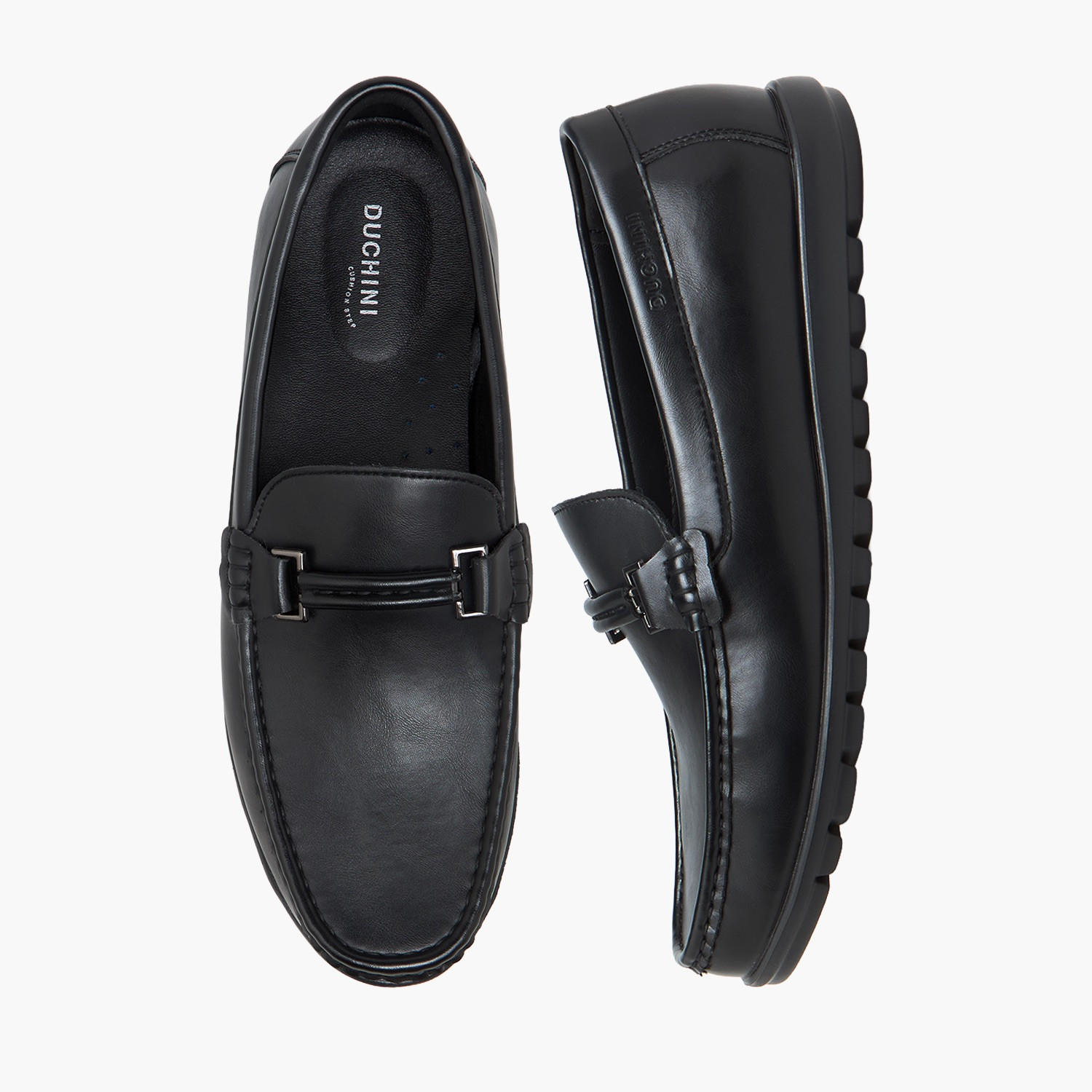Duchini Men Metallic Accent Loafer-men-shoes-formalshoes-image-1