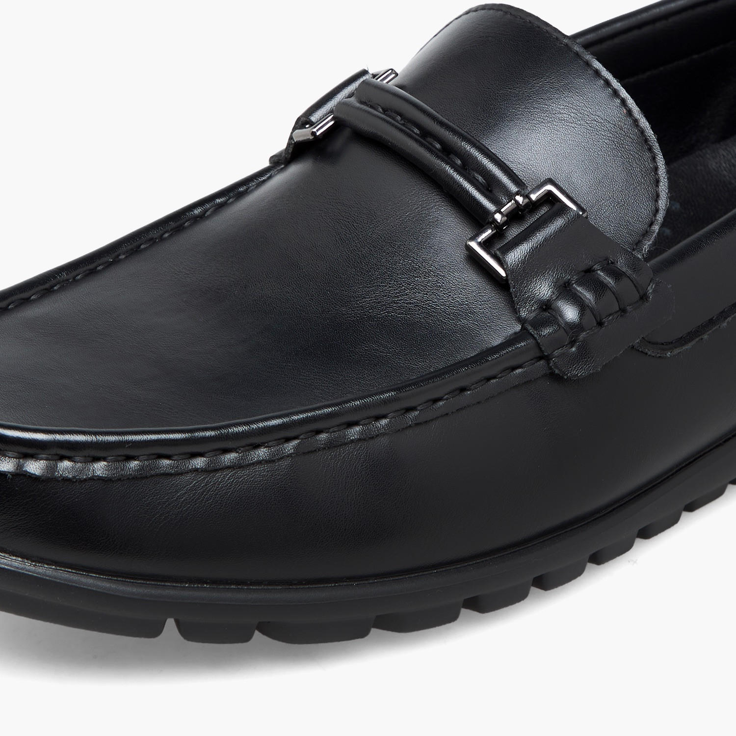 Duchini Men Metallic Accent Loafer-men-shoes-formalshoes-image-4